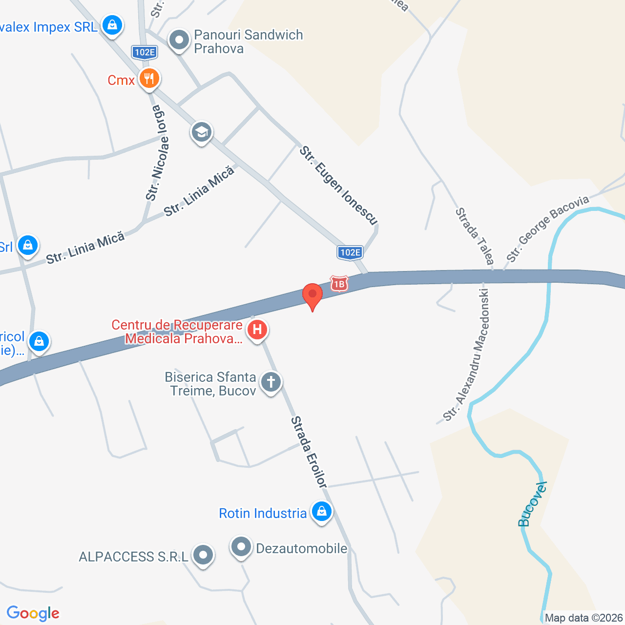 Poza harta streetview, zoom 16, adresa Bucov, str. Mihai Viteazul, nr. 128-128A, , judetul