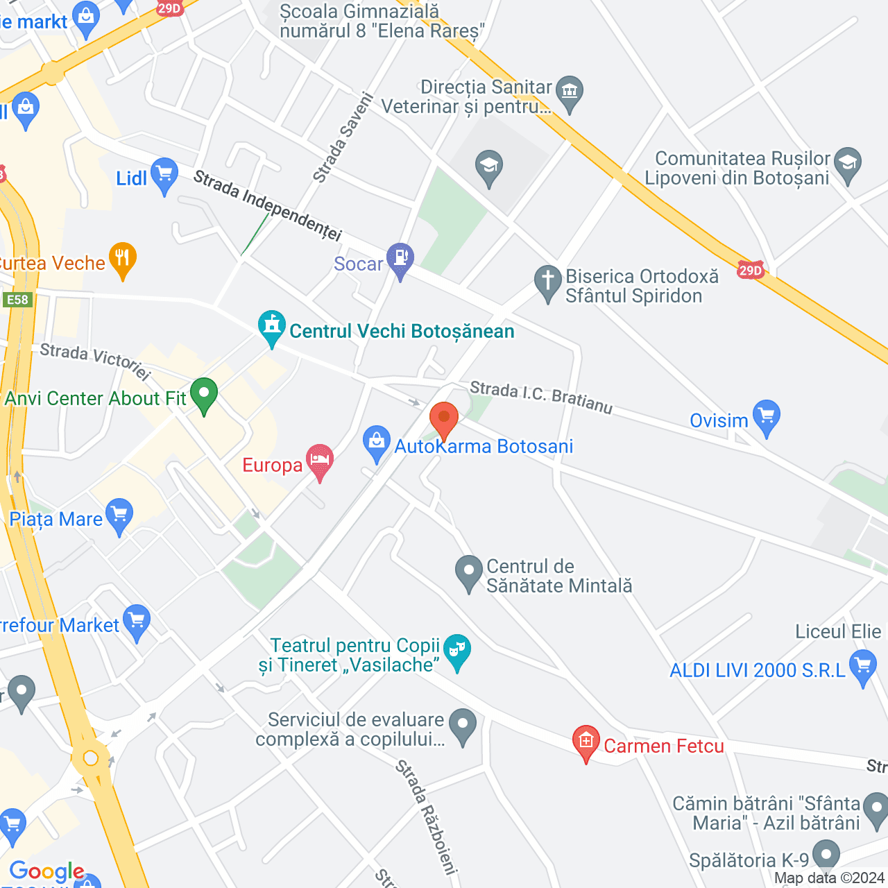 Poza harta streetview, zoom 16, adresa Botoșani, str. Ion Pillat, nr. 18, , judetul