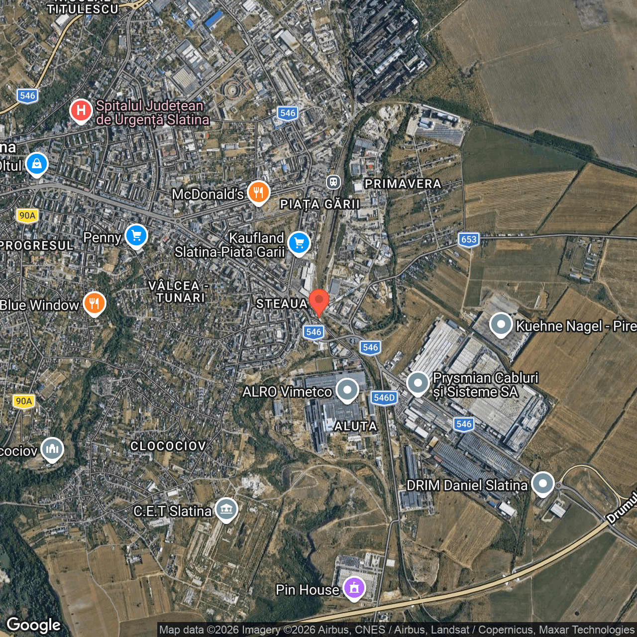 Poza harta hybrid, zoom 14, adresa Slatina, str. Ecaterina Teodoroiu, nr. 27B, , judetul