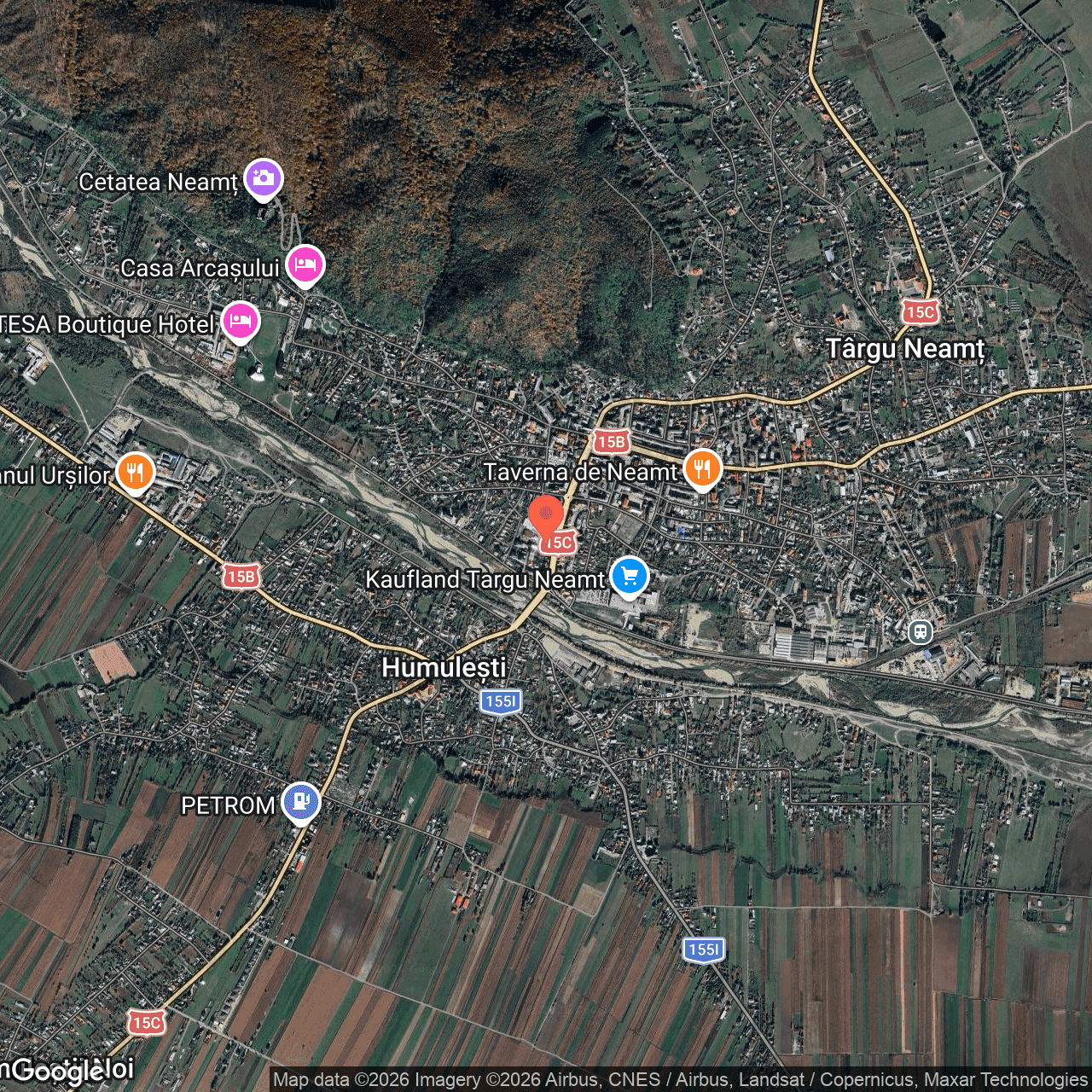 Poza harta hybrid, zoom 14, adresa Târgu Neamț, str. Mihai Eminescu, nr. 16A, , judetul