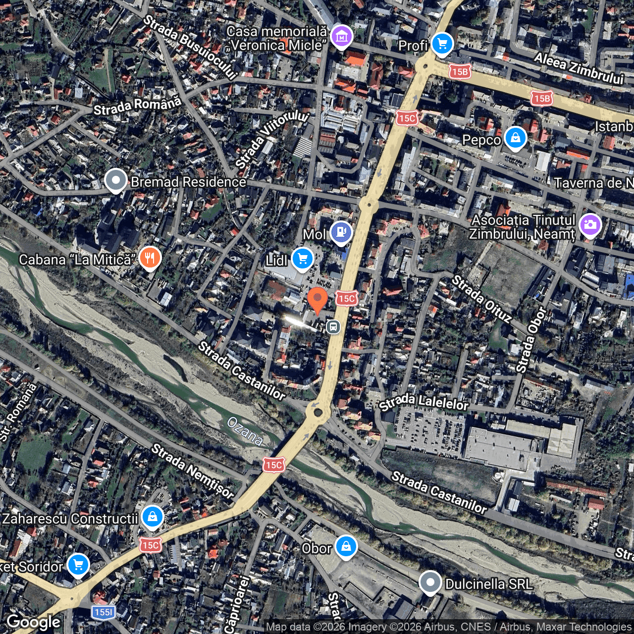 Poza harta hybrid, zoom 16, adresa Târgu Neamț, str. Mihai Eminescu, nr. 16A, , judetul