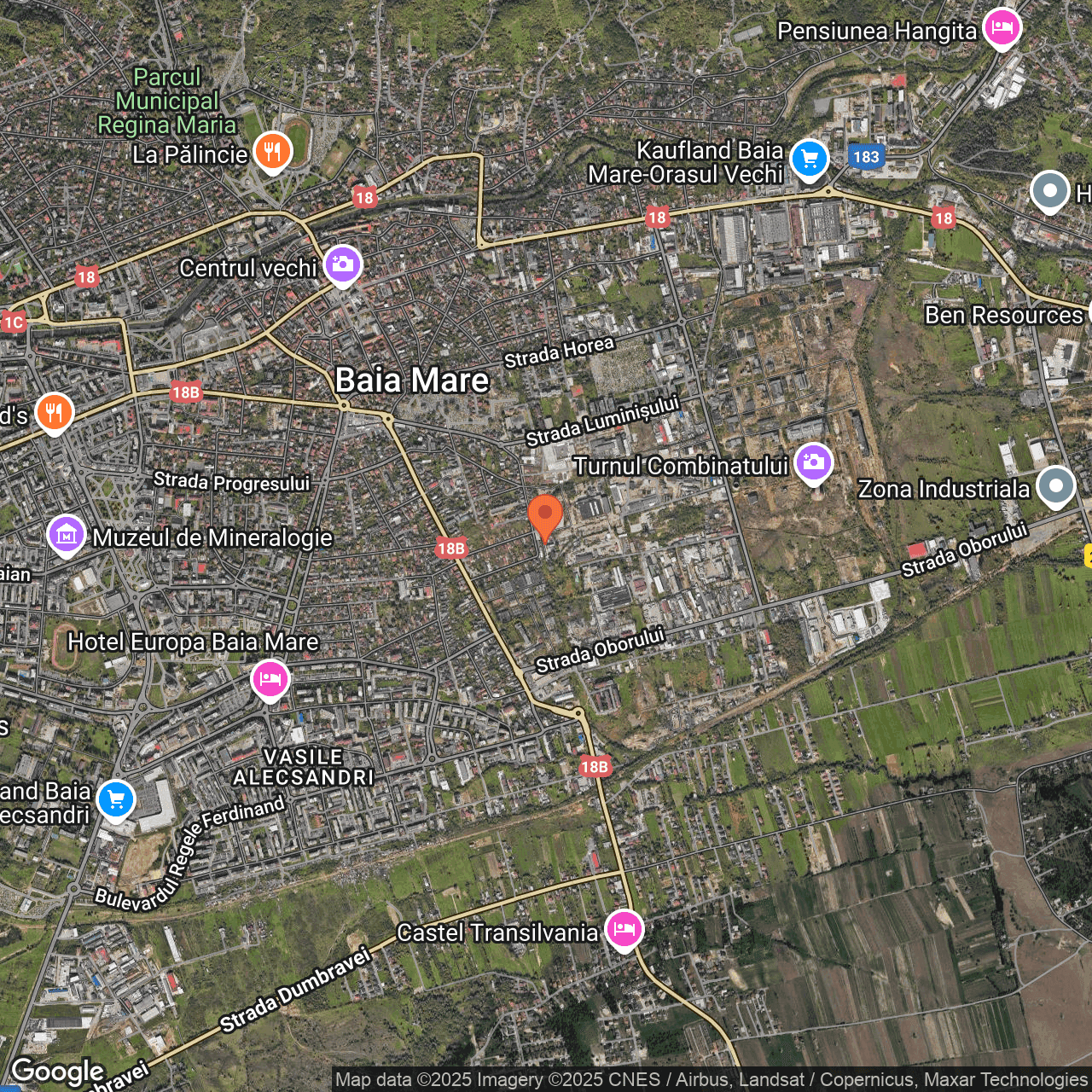 Poza harta hybrid, zoom 14, adresa strada Universității, Baia Mare, , judetul