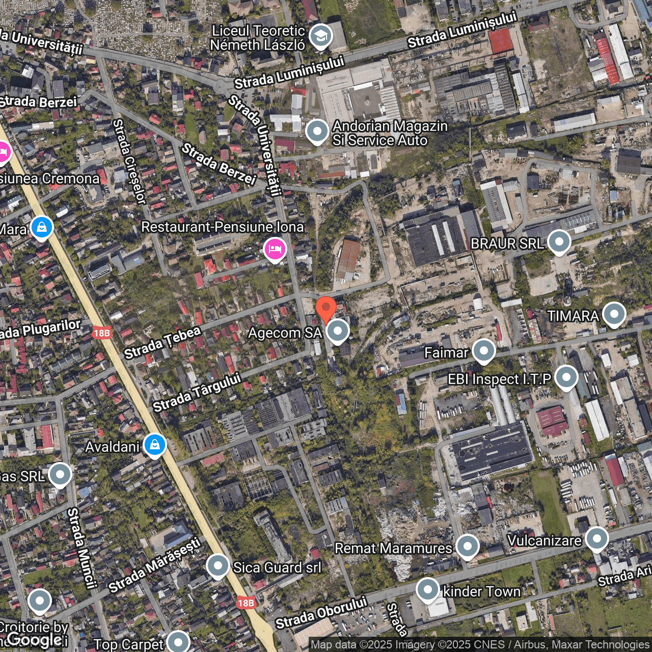 Poza harta hybrid, zoom 16, adresa strada Universității, Baia Mare, , judetul