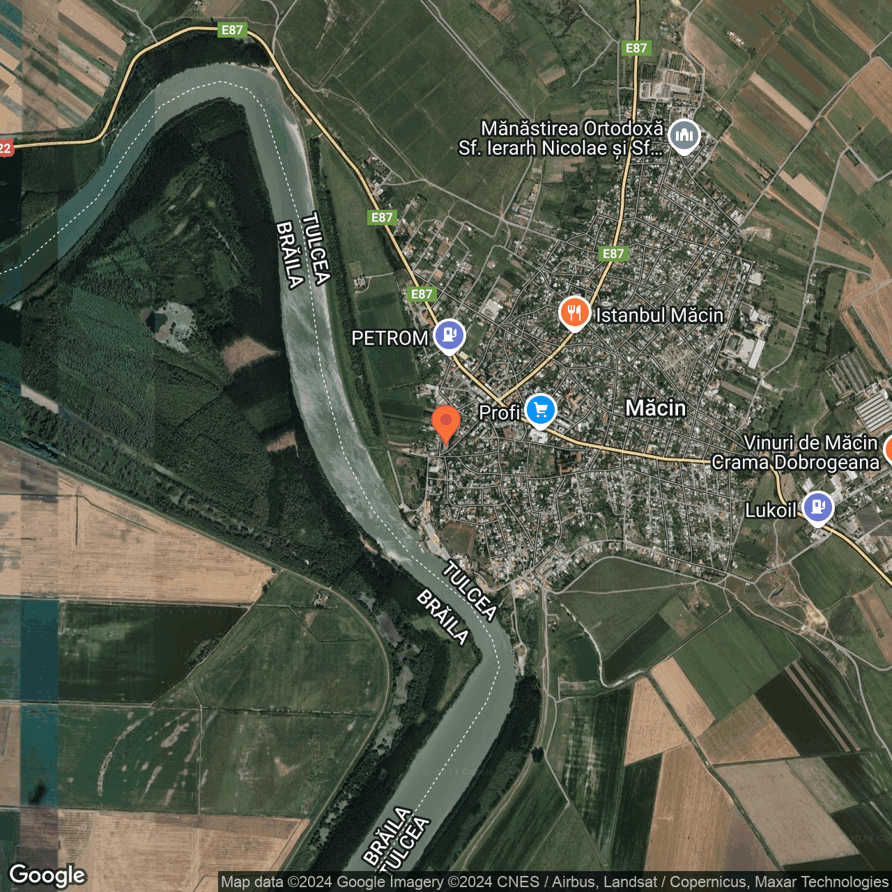 Poza harta hybrid, zoom 14, adresa Macin, , judetul