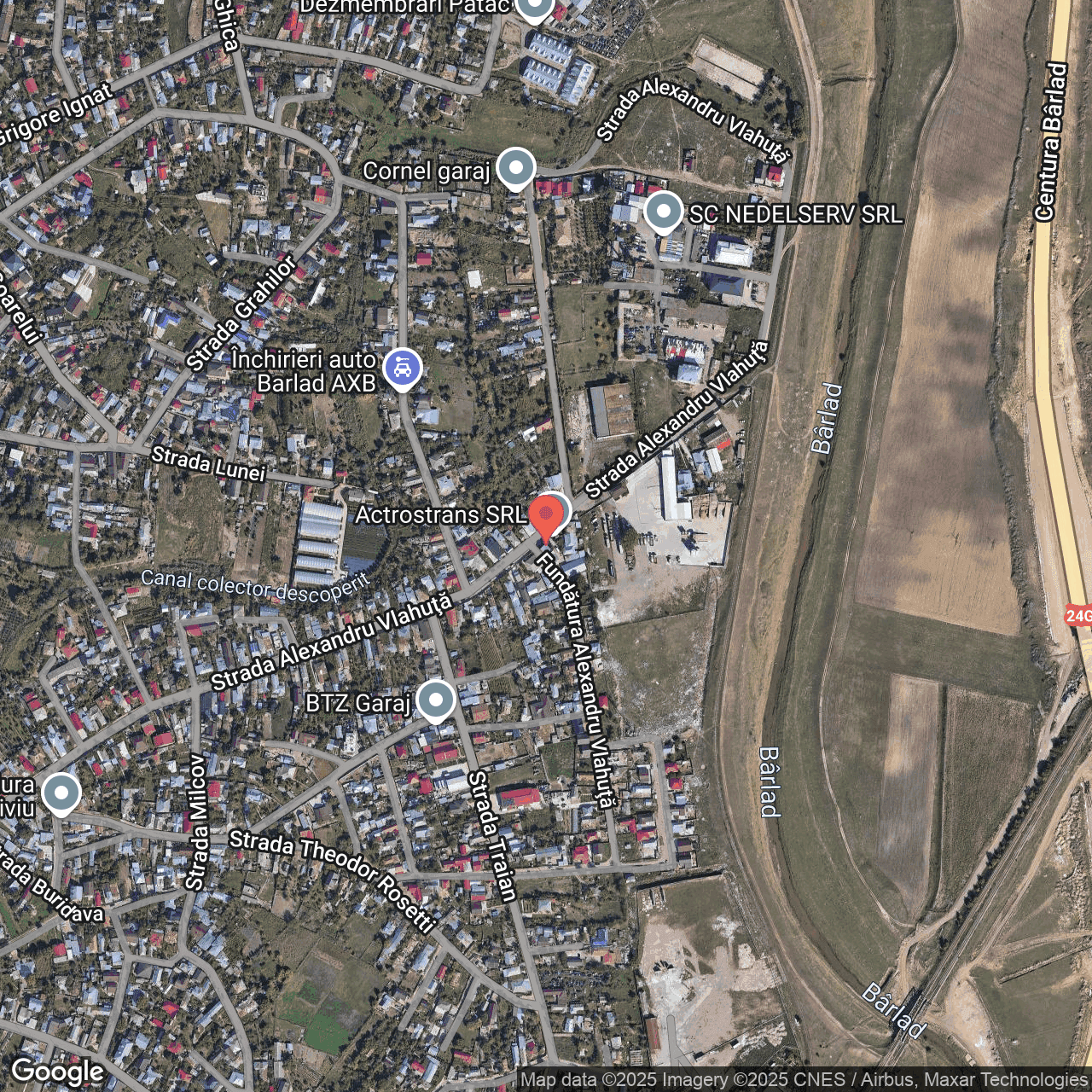 Poza harta hybrid, zoom 16, adresa Barlad, str. Alexandru Vlahuta nr. 128,, , judetul