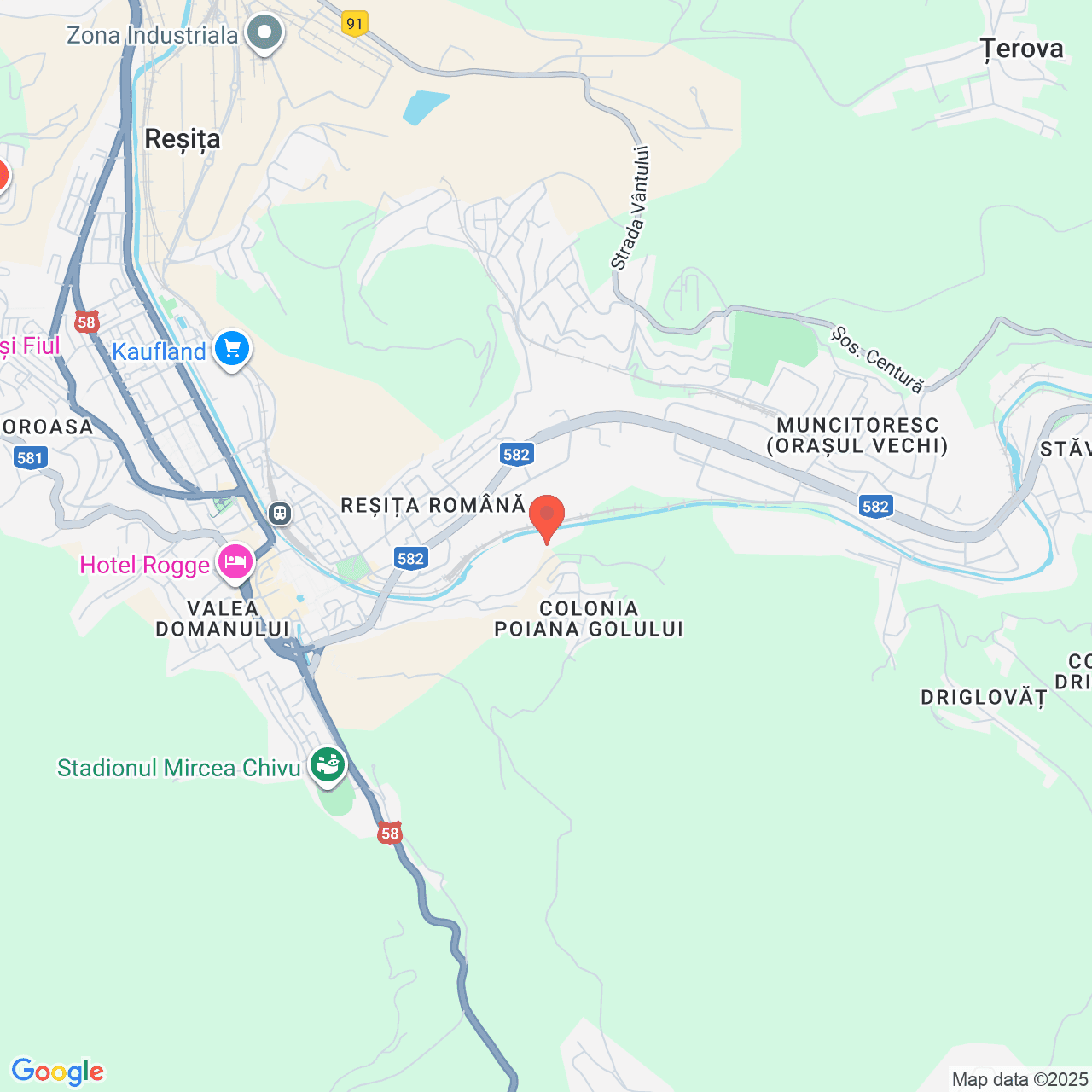 Poza harta streetview, zoom 14, adresa Resita Caras Severin, , judetul