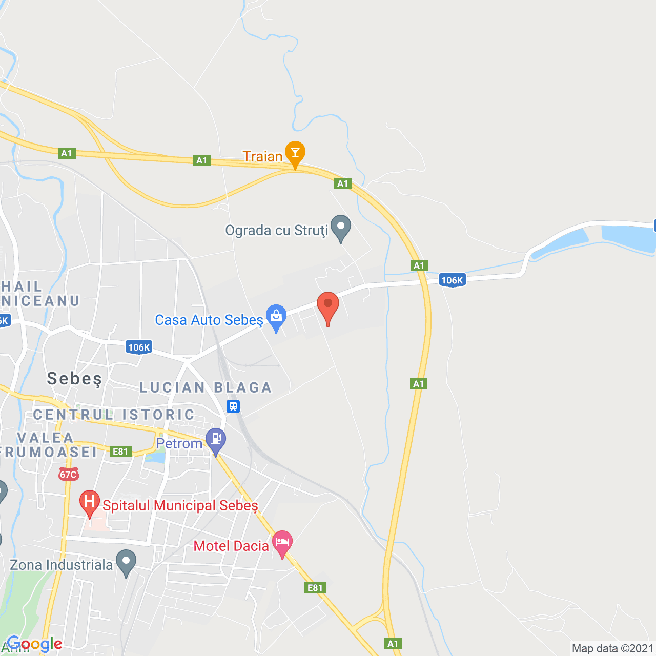 Poza harta streetview, zoom 14, adresa Sebes, judetul Alba