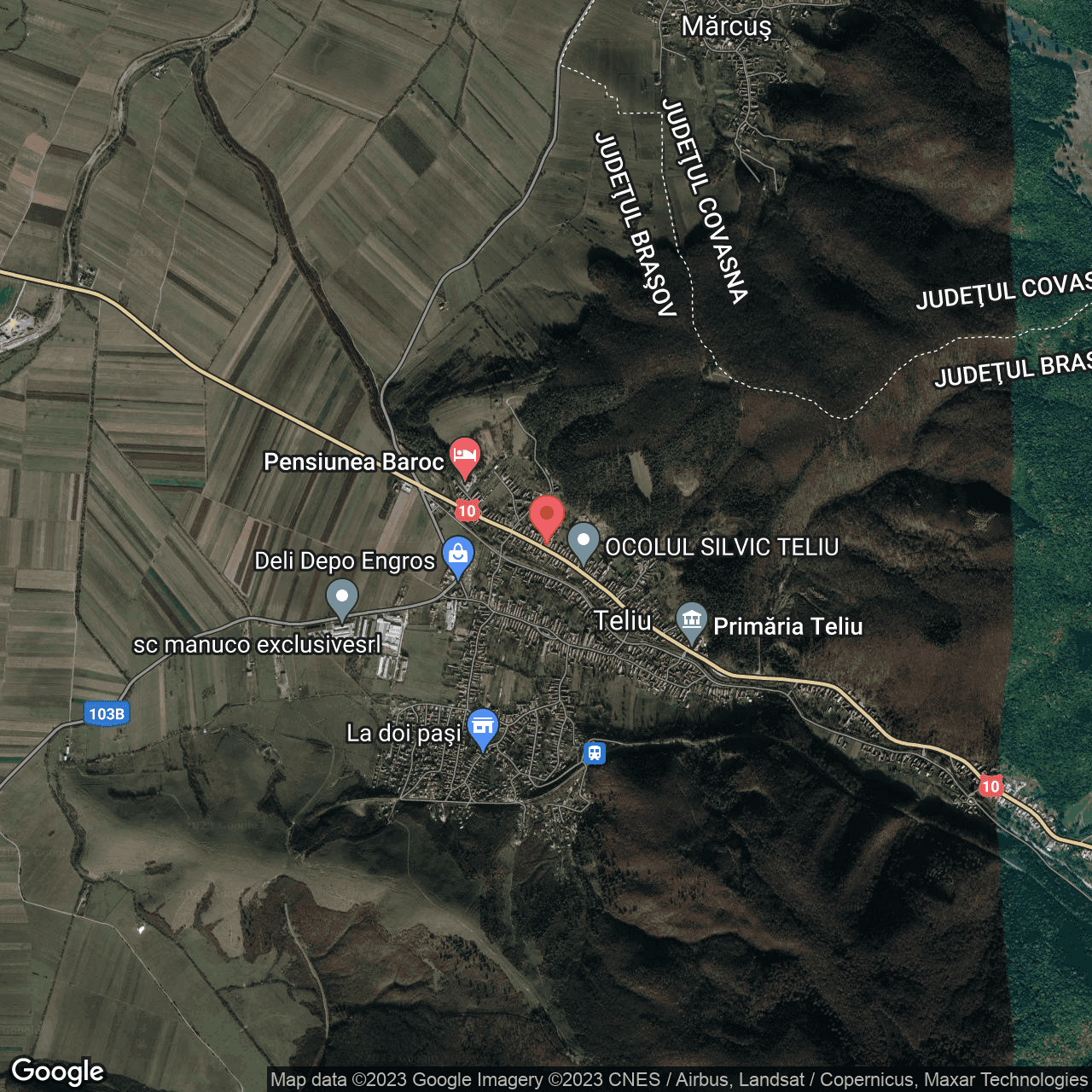 Poza harta hybrid, zoom 14, adresa Teliu, str. Tudor Vladimirescu, nr. 531, , judetul