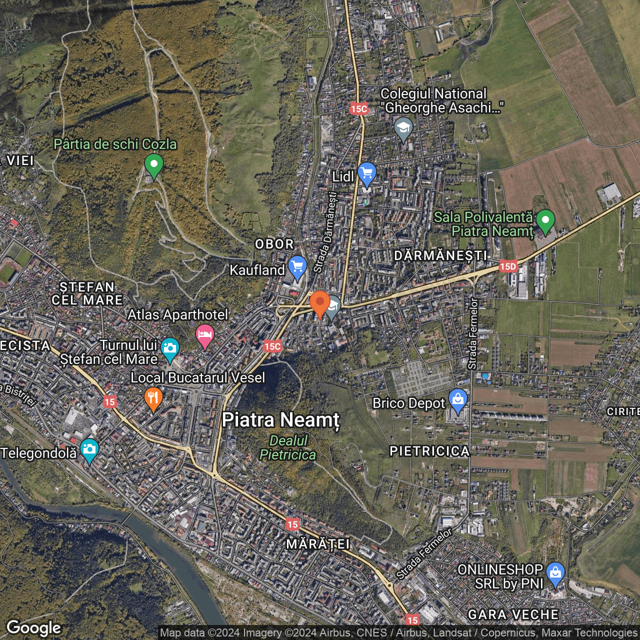 Poza harta hybrid, zoom 14, adresa Piatra Neamt, Al. Tiparului nr.9A, , judetul