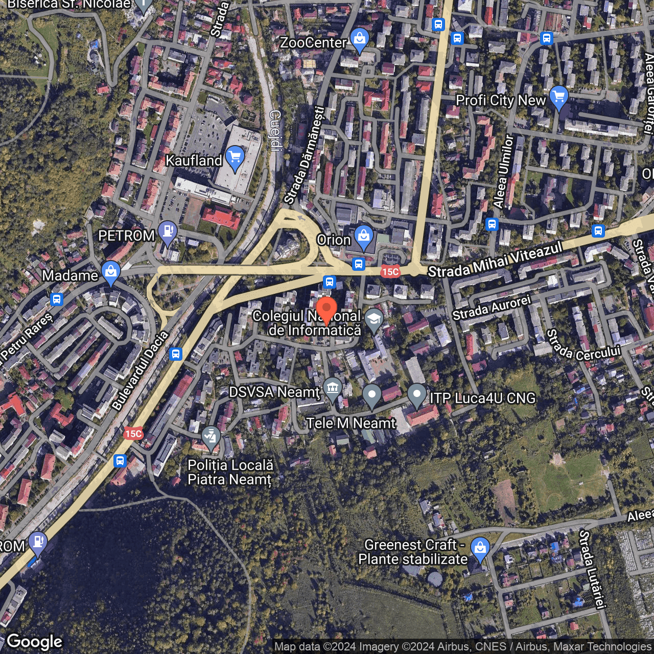 Poza harta hybrid, zoom 16, adresa Piatra Neamt, Al. Tiparului nr.9A, , judetul