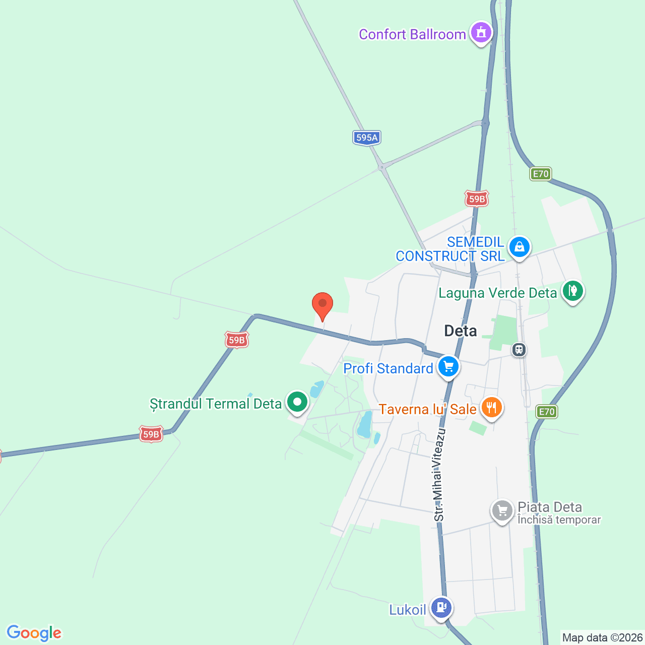 Poza harta streetview, zoom 14, adresa Deta, Calea Banlocului, nr. 56, jud. Timis, , judetul