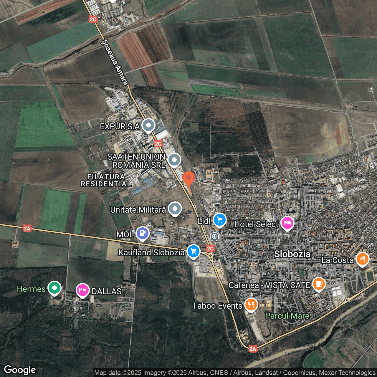 Poza harta hybrid, zoom 14, adresa Slobozia, Sos. Amara, nr. 2, Jud. Ialomița, , judetul