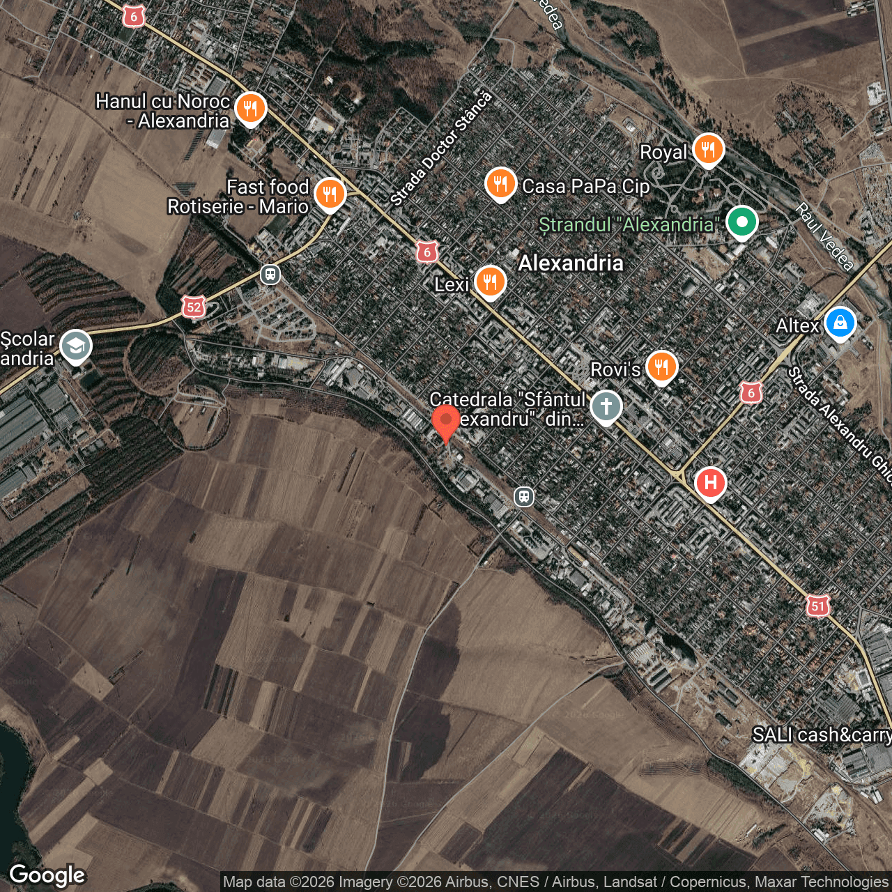 Poza harta hybrid, zoom 14, adresa Alexandria, strada Viilor, , judetul