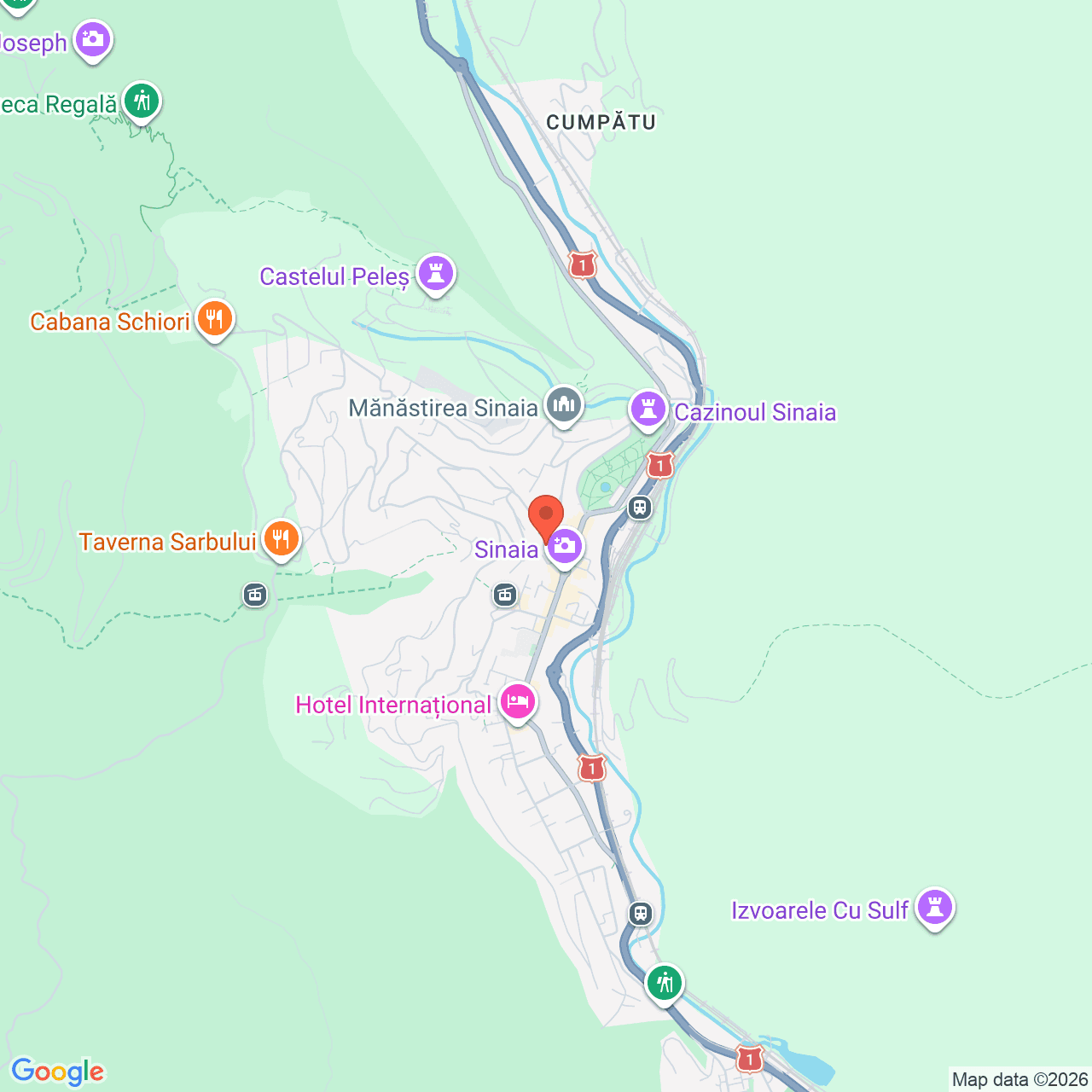 Poza harta streetview, zoom 14, adresa Sinaia, Strada Aosta 5b, judetul Prahova., , judetul