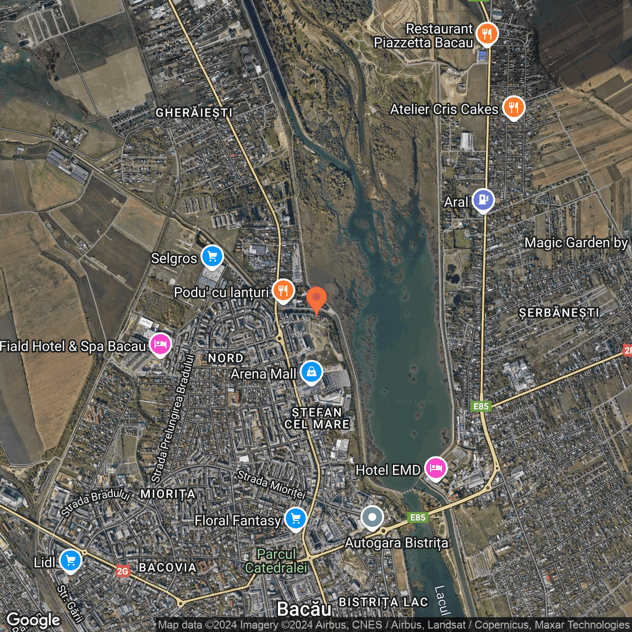 Poza harta hybrid, zoom 14, adresa Bacău, str. Stefan cel Mare, nr 50bis, , judetul