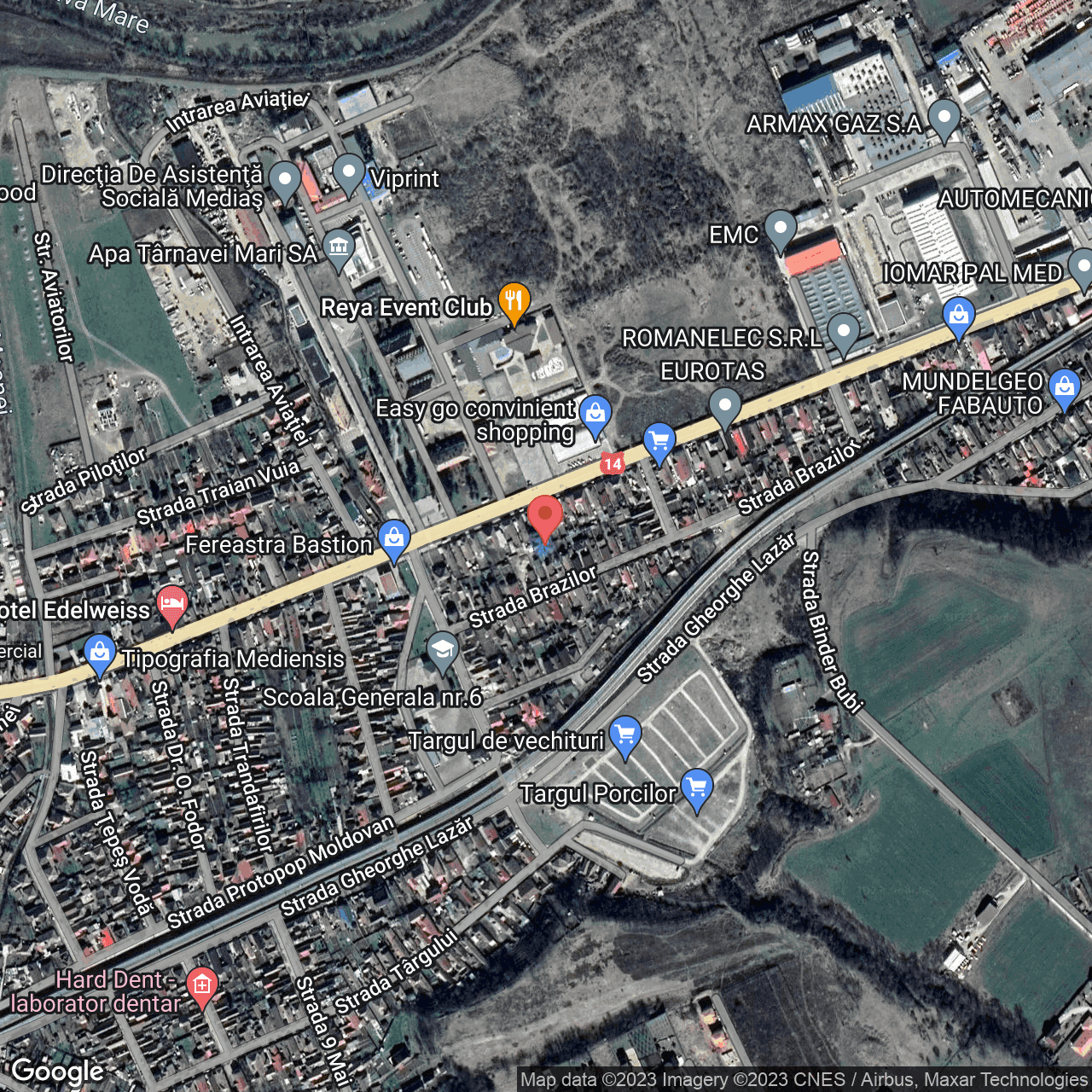 Poza harta hybrid, zoom 16, adresa Strada Aurel Vlaicu 64 Medias, , judetul