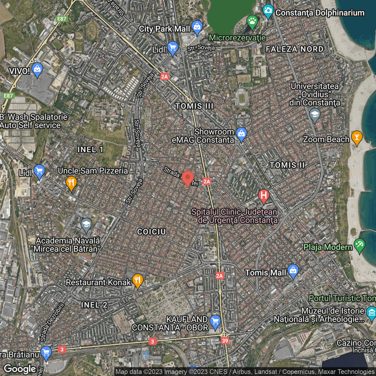 Poza harta hybrid, zoom 14, adresa Strajerului 24 Constanta, , judetul