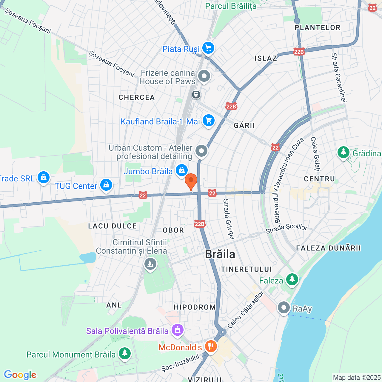 Poza harta streetview, zoom 14, adresa Braila, str. Transilvaniei nr. 1, , judetul