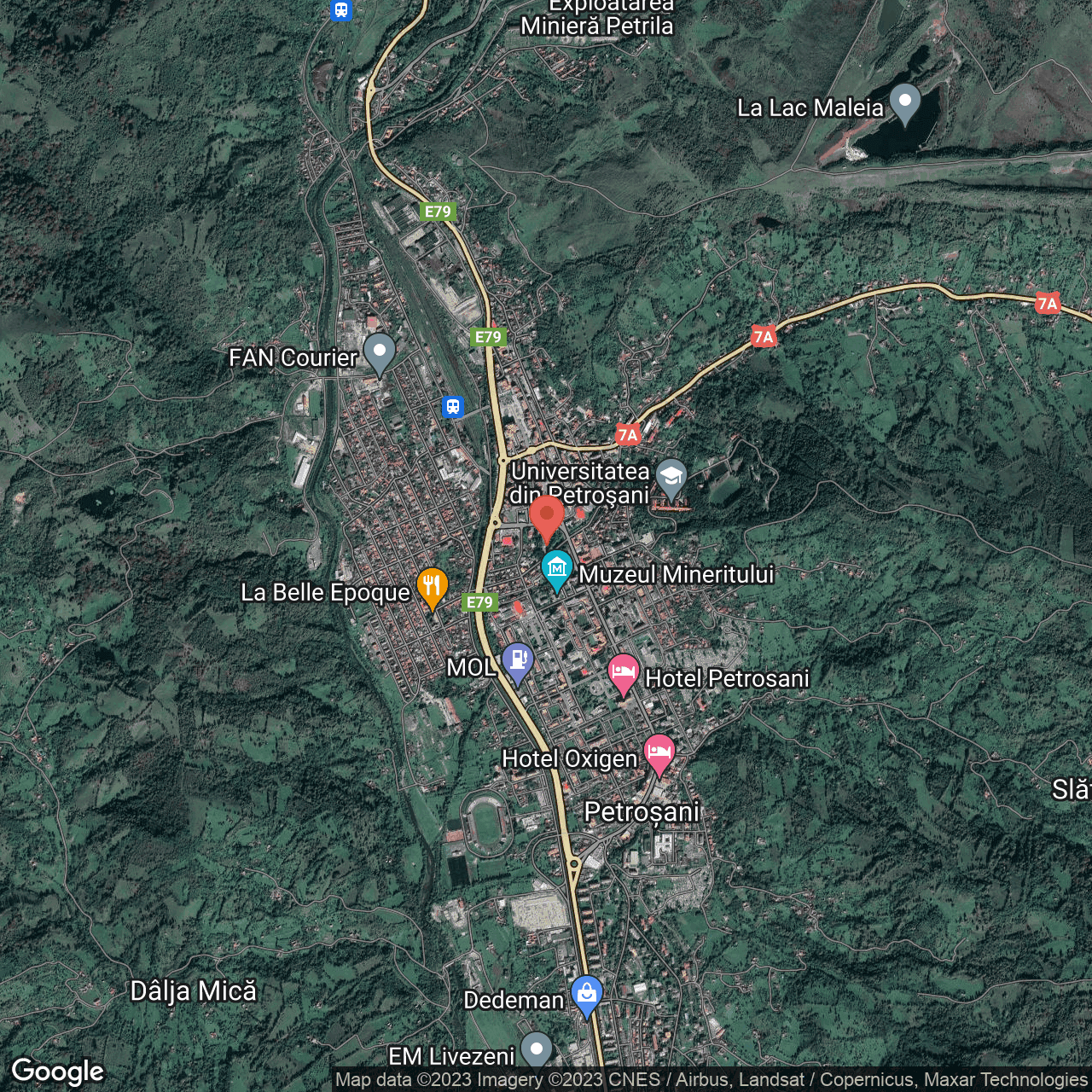 Poza harta hybrid, zoom 14, adresa Petroșani, Strada Timișoarei, nr. 2, , judetul
