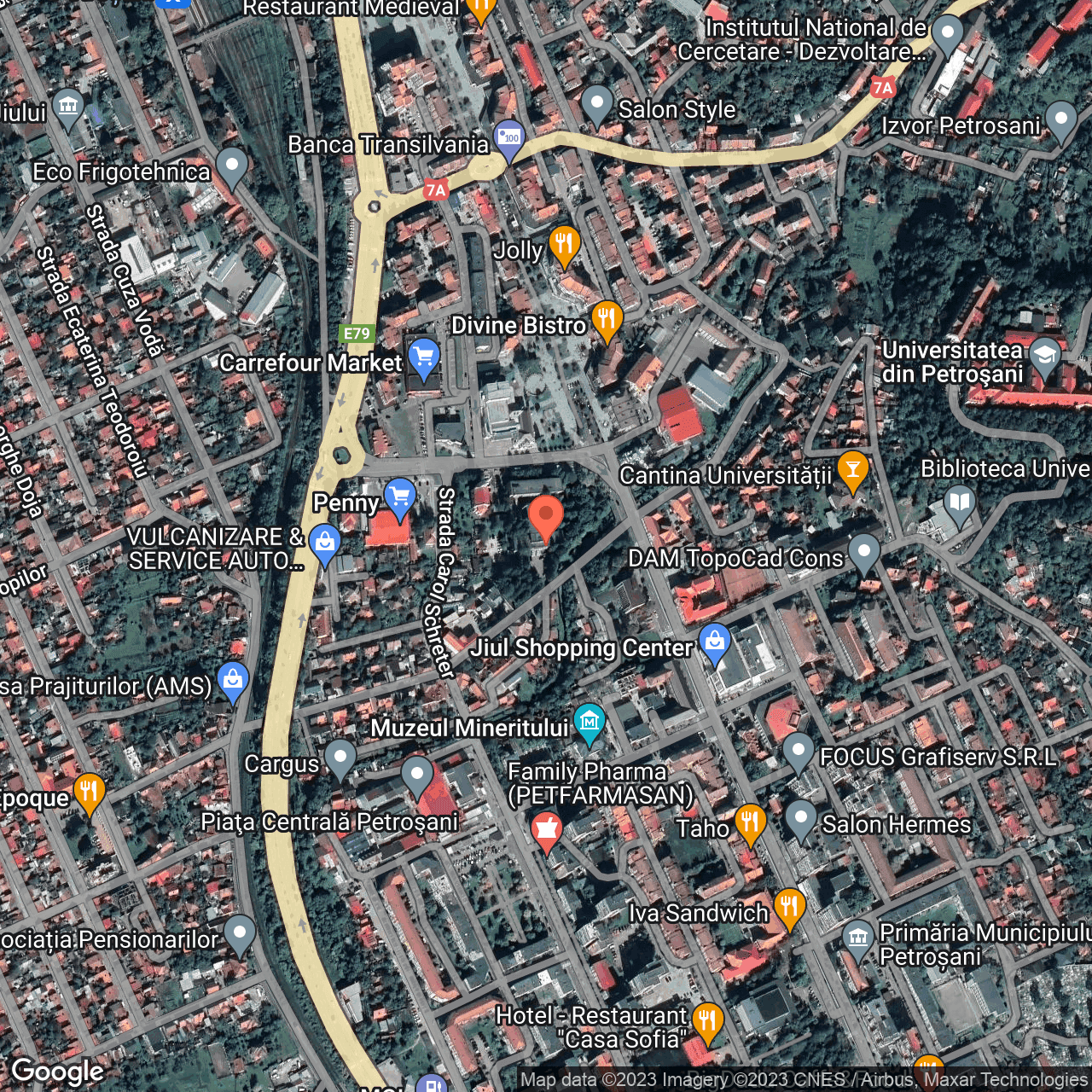 Poza harta hybrid, zoom 16, adresa Petroșani, Strada Timișoarei, nr. 2, , judetul