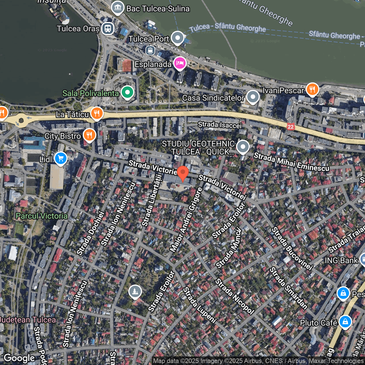 Poza harta hybrid, zoom 16, adresa Tulcea. str. Victoriei nr. 57, , judetul