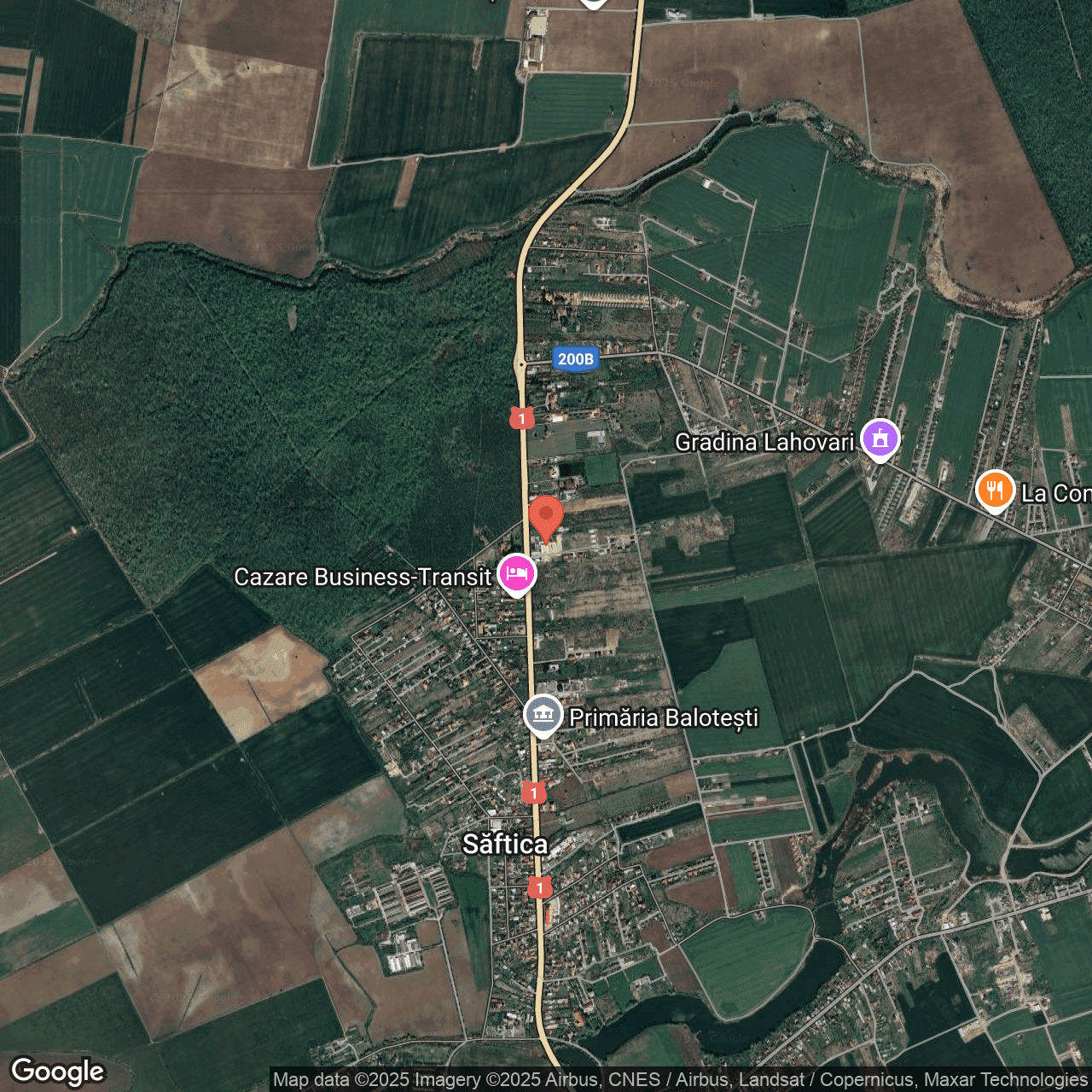 Poza harta hybrid, zoom 14, adresa Calea Bucuresti nr.103E, sat Saftica, comuna Balotesti, , judetul