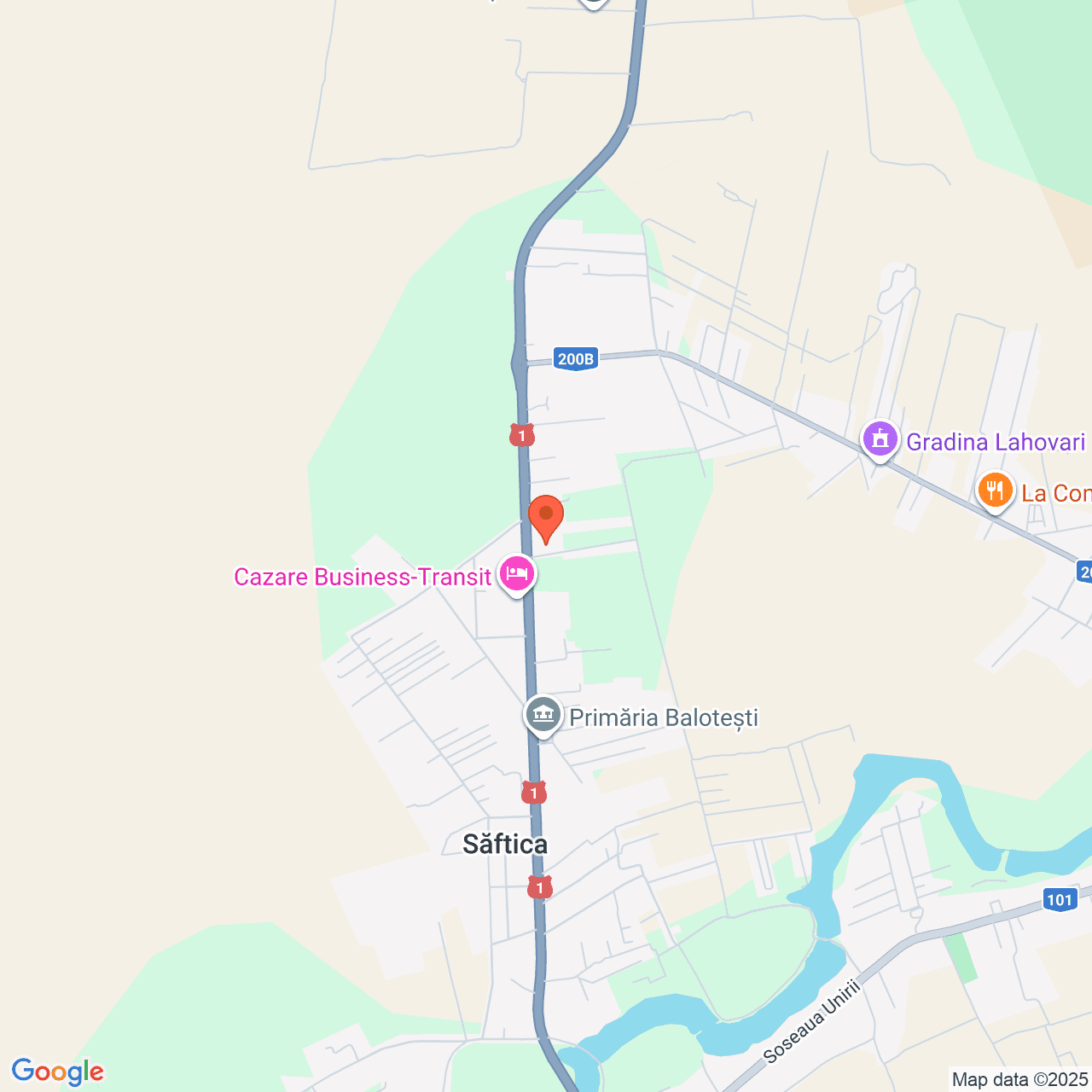 Poza harta streetview, zoom 14, adresa Calea Bucuresti nr.103E, sat Saftica, comuna Balotesti, , judetul