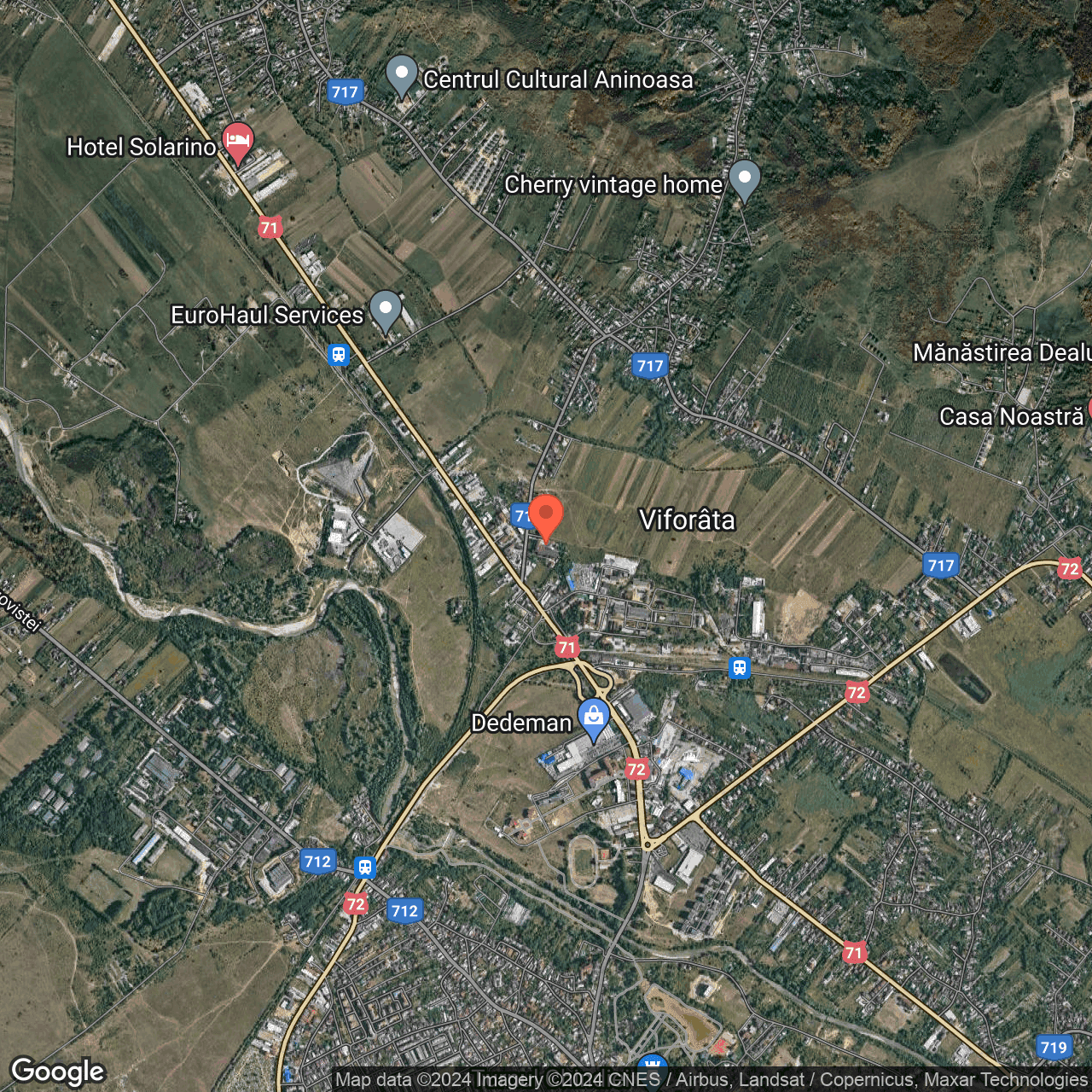 Poza harta hybrid, zoom 14, adresa str. Mihai Viteazul Viforata Aninoasa, , judetul