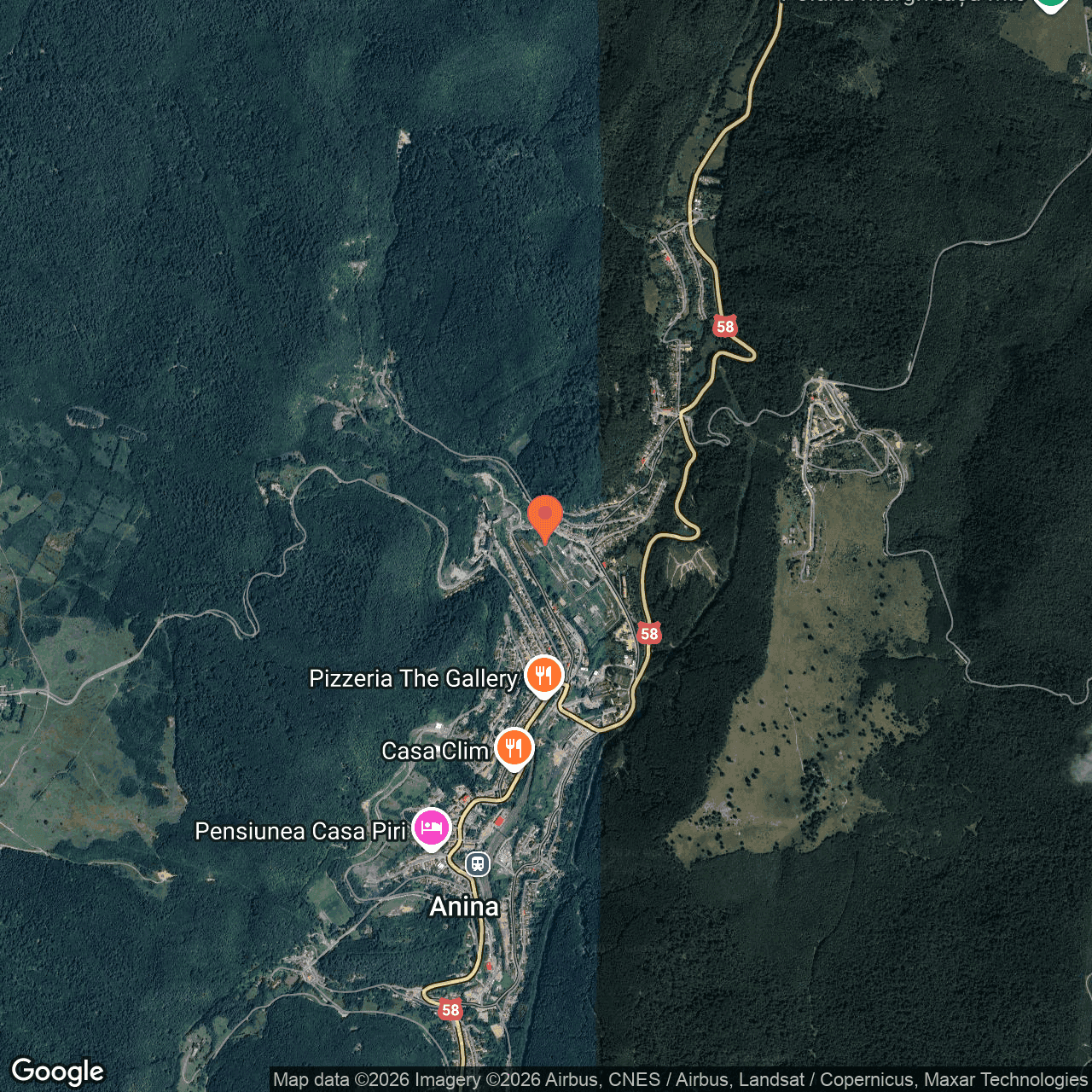 Poza harta hybrid, zoom 14, adresa Anina Caras Severin, , judetul