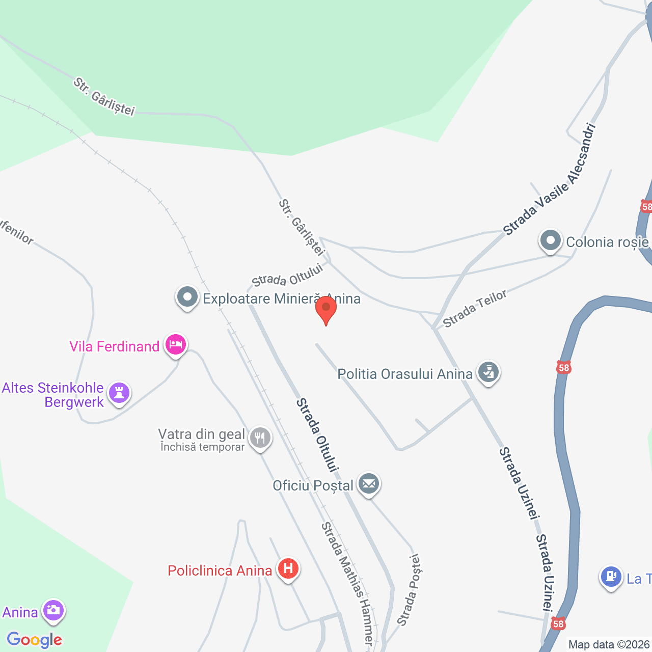 Poza harta streetview, zoom 16, adresa Anina Caras Severin, , judetul