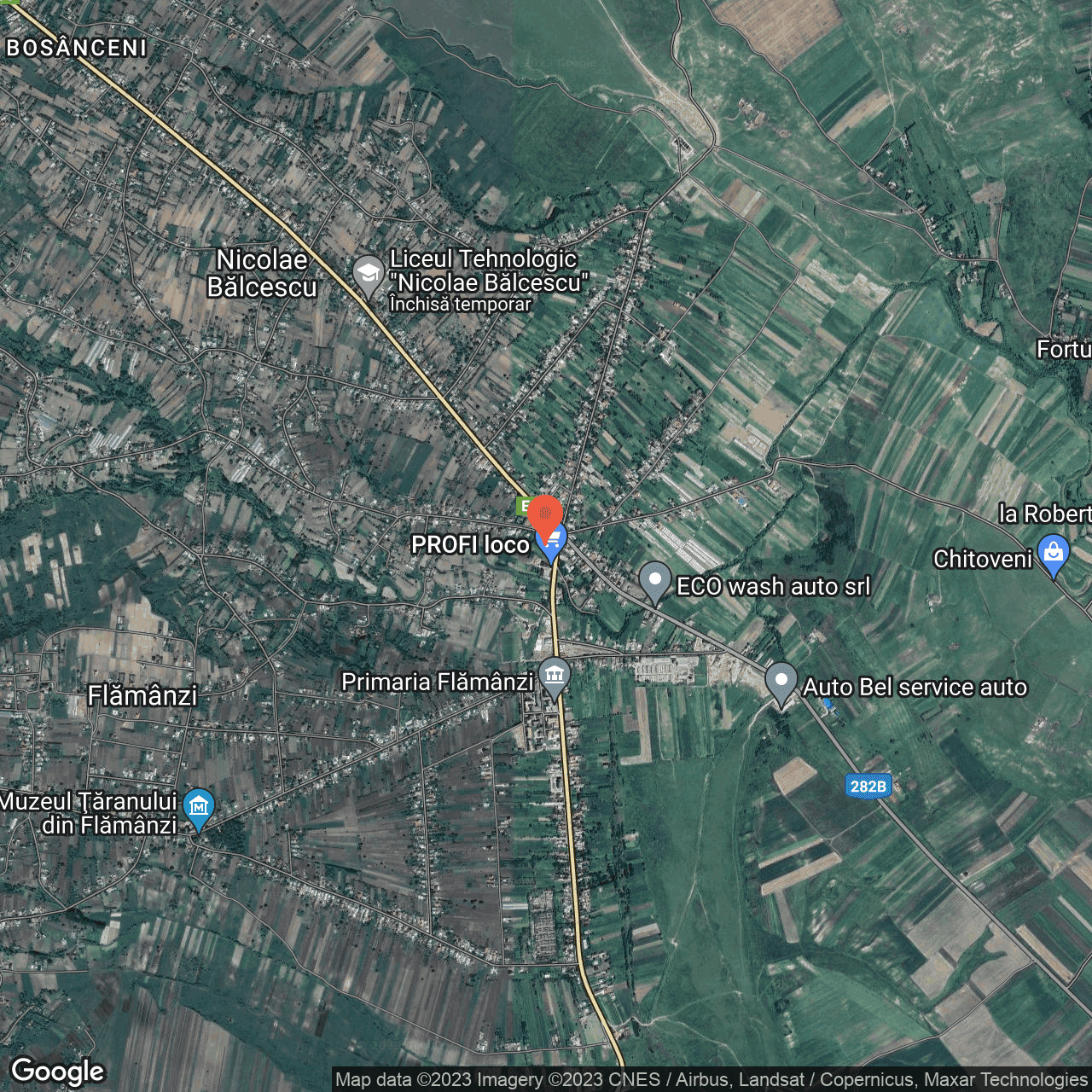 Poza harta hybrid, zoom 14, adresa Nicolae Bălcescu, oraș Flămănzi, , judetul