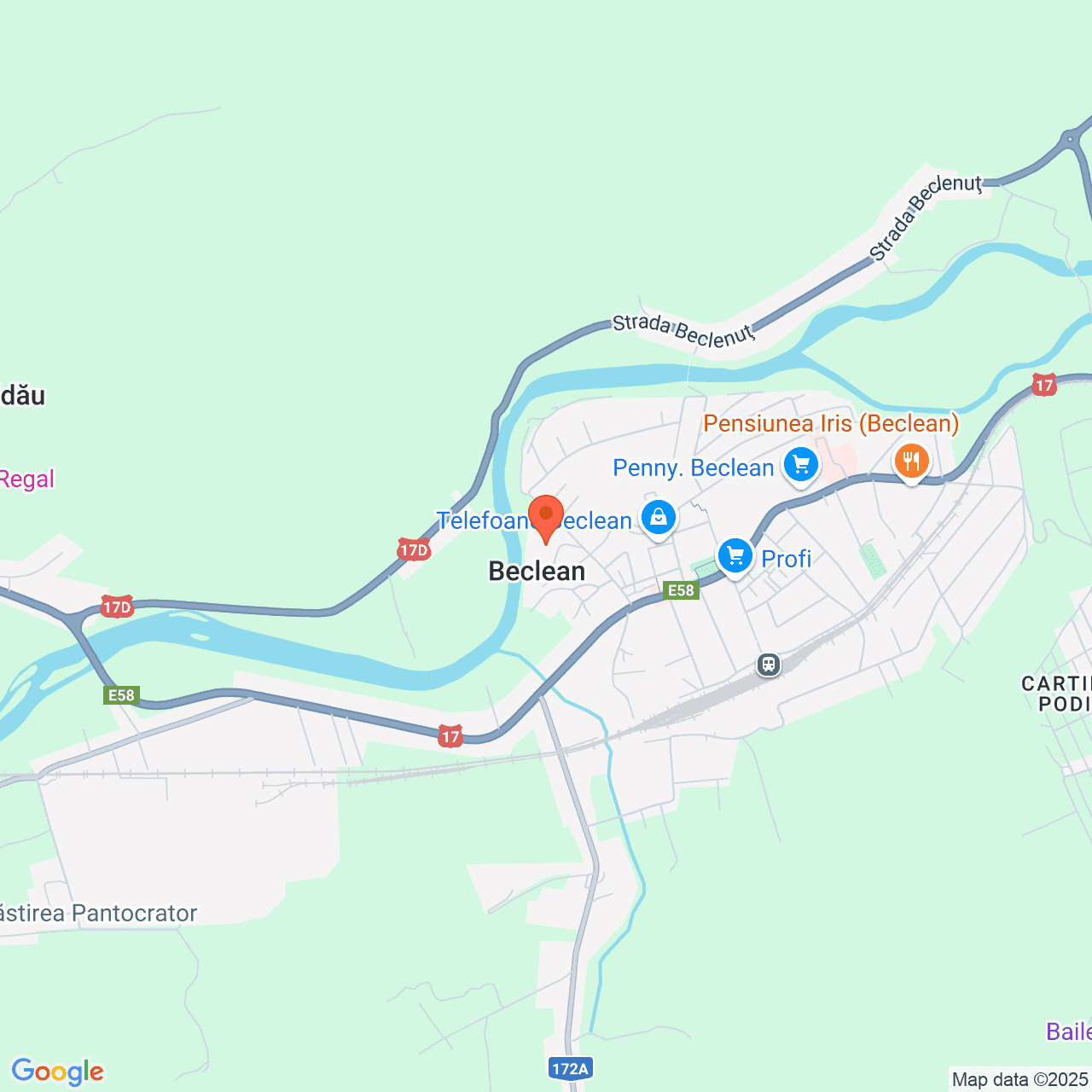 Poza harta streetview, zoom 14, adresa Beclean, str. Somesului, nr.33, , judetul