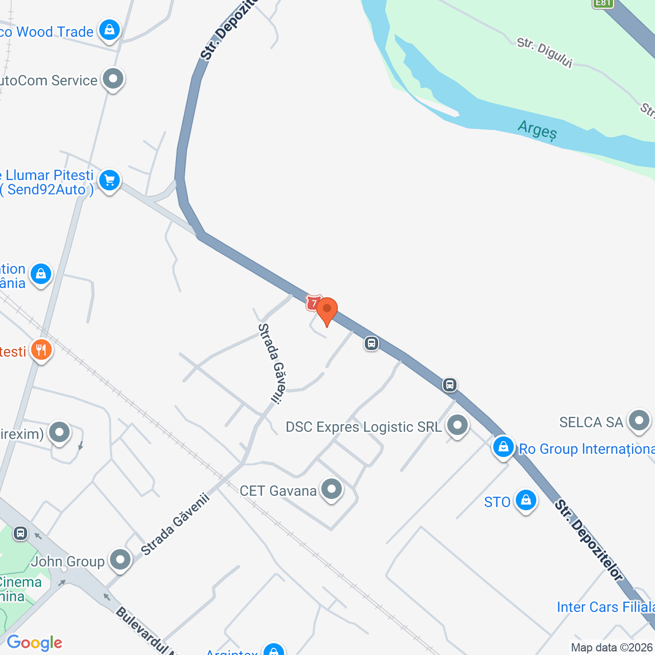 Poza harta streetview, zoom 16, adresa Pitești, Str. Depozitelor nr. 49, , judetul