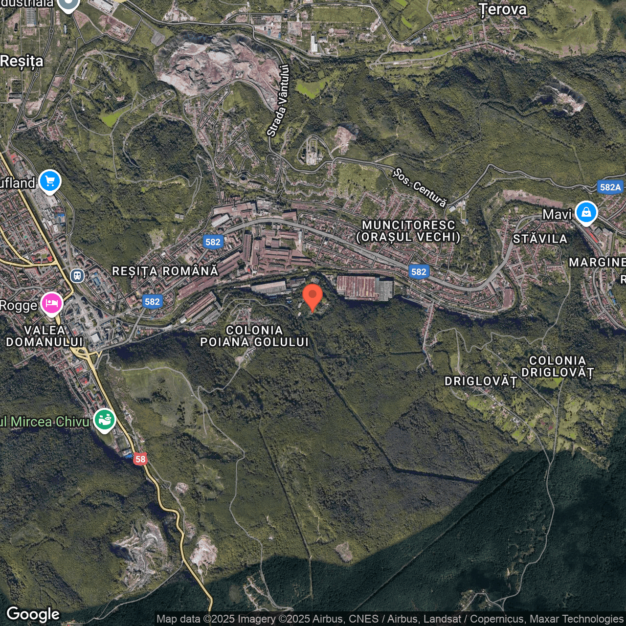 Poza harta hybrid, zoom 14, adresa Resita, Caras Severin, , judetul
