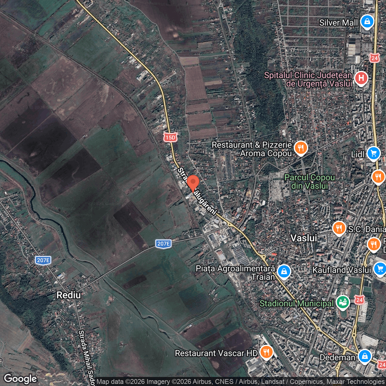 Poza harta hybrid, zoom 14, adresa Vaslui, Str. Călugăreni, Nr. 111, , judetul