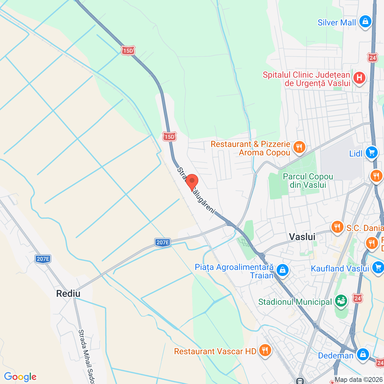 Poza harta streetview, zoom 14, adresa Vaslui, Str. Călugăreni, Nr. 111, , judetul