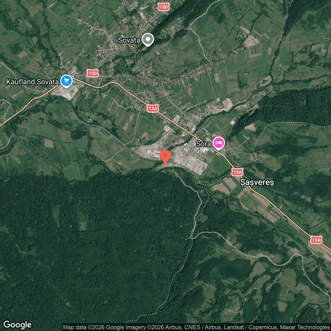 Poza harta hybrid, zoom 14, adresa Sovata, str. Praidului, nr. 143C, , judetul