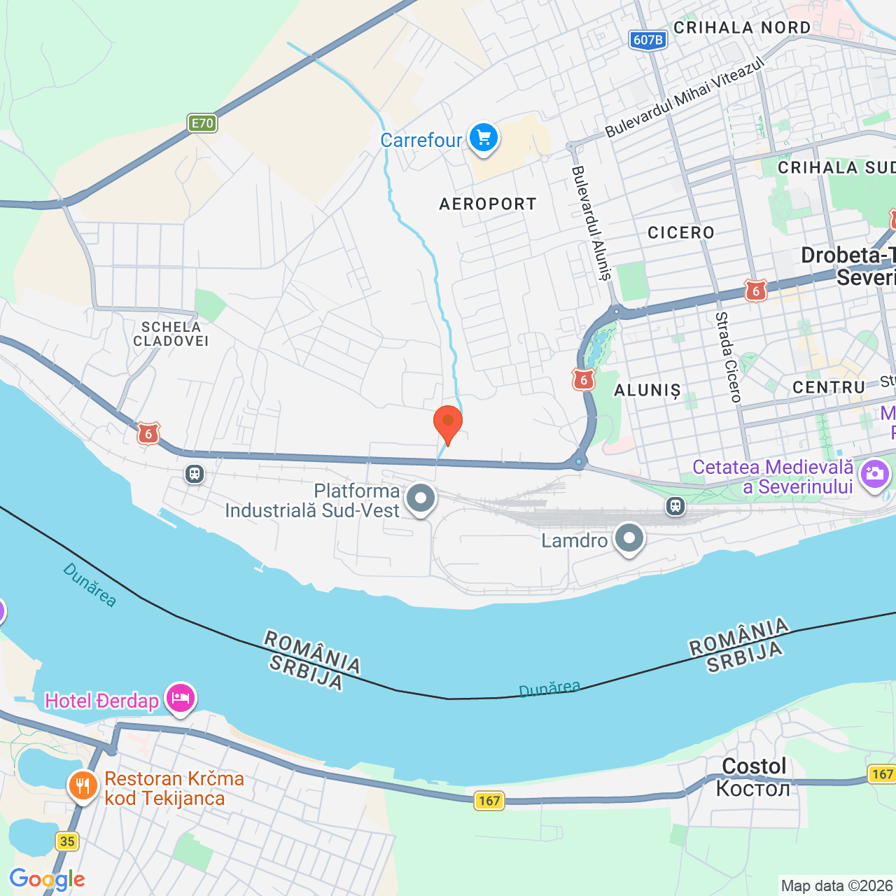Poza harta streetview, zoom 14, adresa Drobeta Turnu Severin, jud. Mehedinți, Str. Aeroportului nr. 1, , judetul