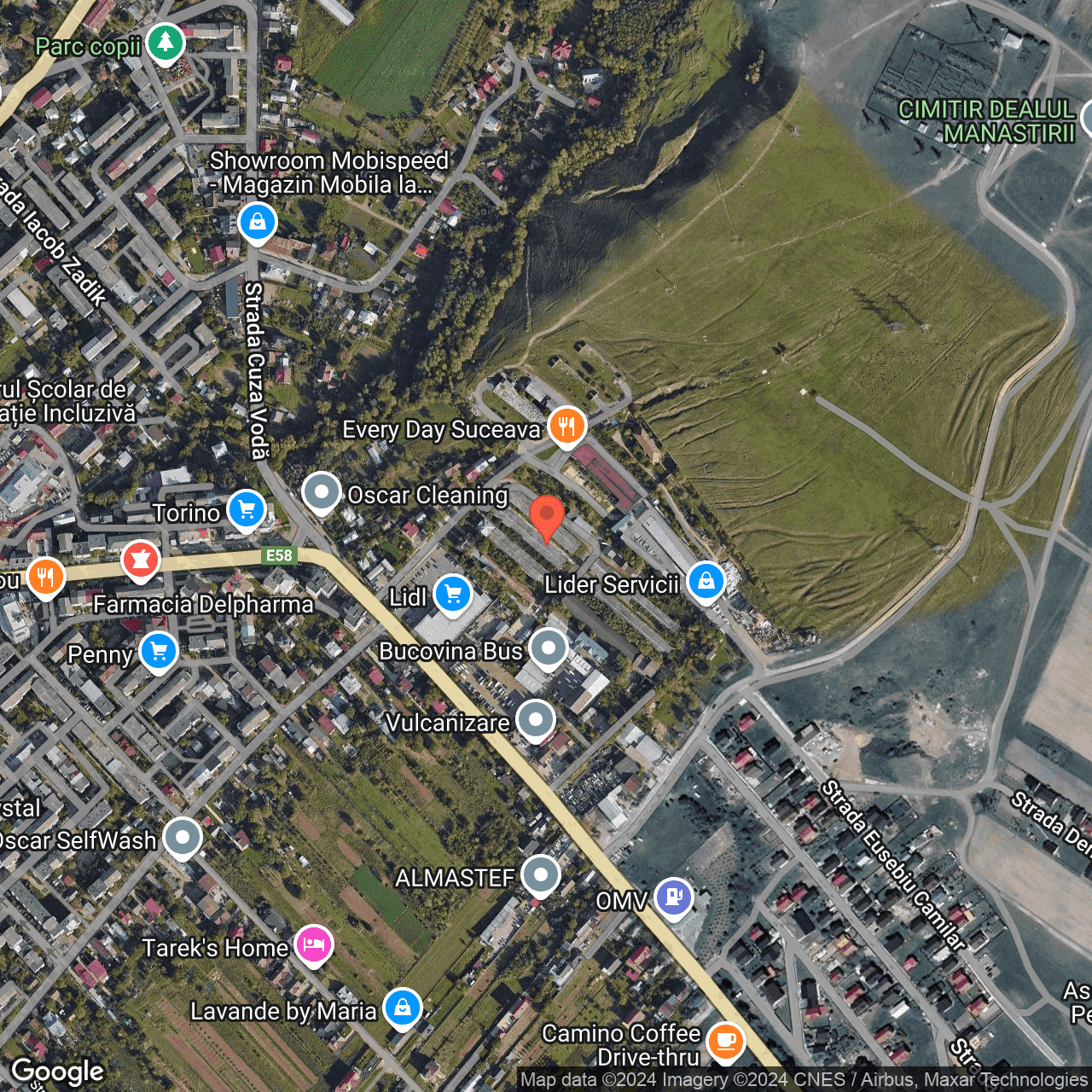 Poza harta hybrid, zoom 16, adresa Suceava, Str. Cuza Voda, nr. 59H, , judetul