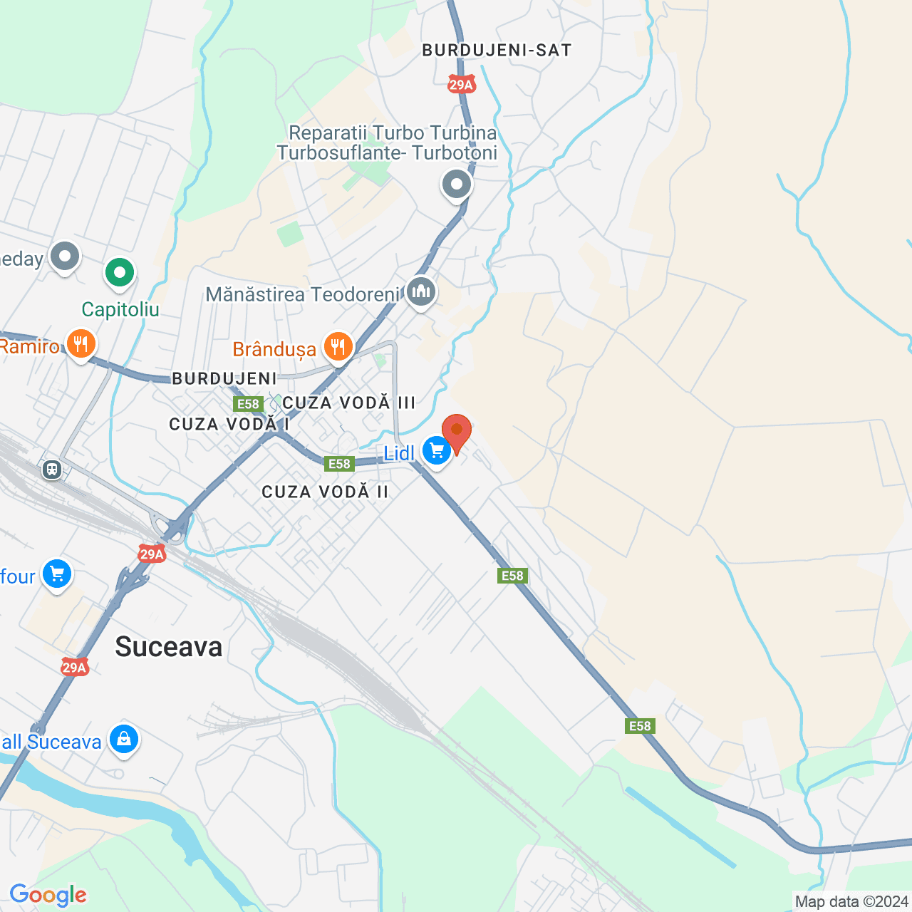 Poza harta streetview, zoom 14, adresa Suceava, Str. Cuza Voda, nr. 59H, , judetul