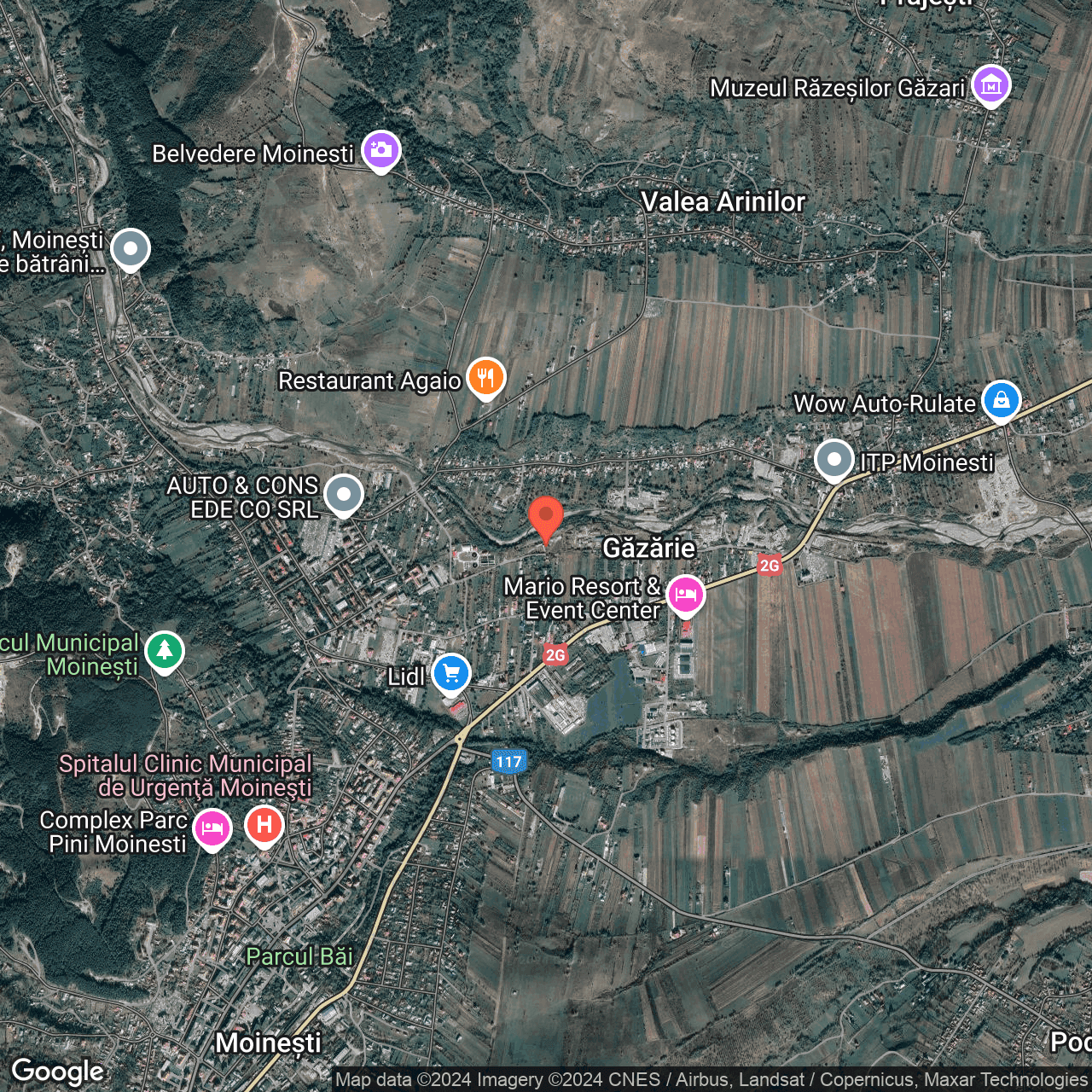 Poza harta hybrid, zoom 14, adresa Moinesti Bacau, , judetul