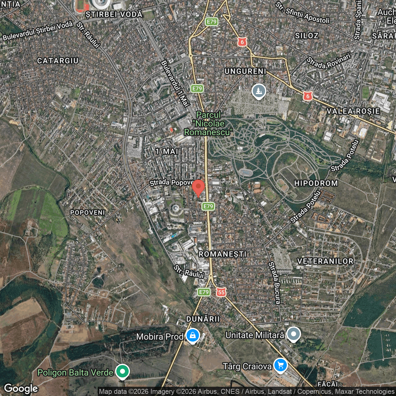 Poza harta hybrid, zoom 14, adresa Strada Nicolae Romanescu Craiova, , judetul
