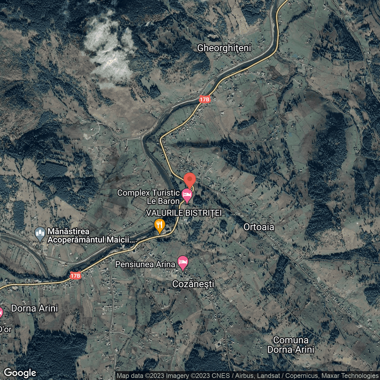 Poza harta hybrid, zoom 14, adresa Dorna-Arini, sat Ortoaia, nr. 76, , judetul