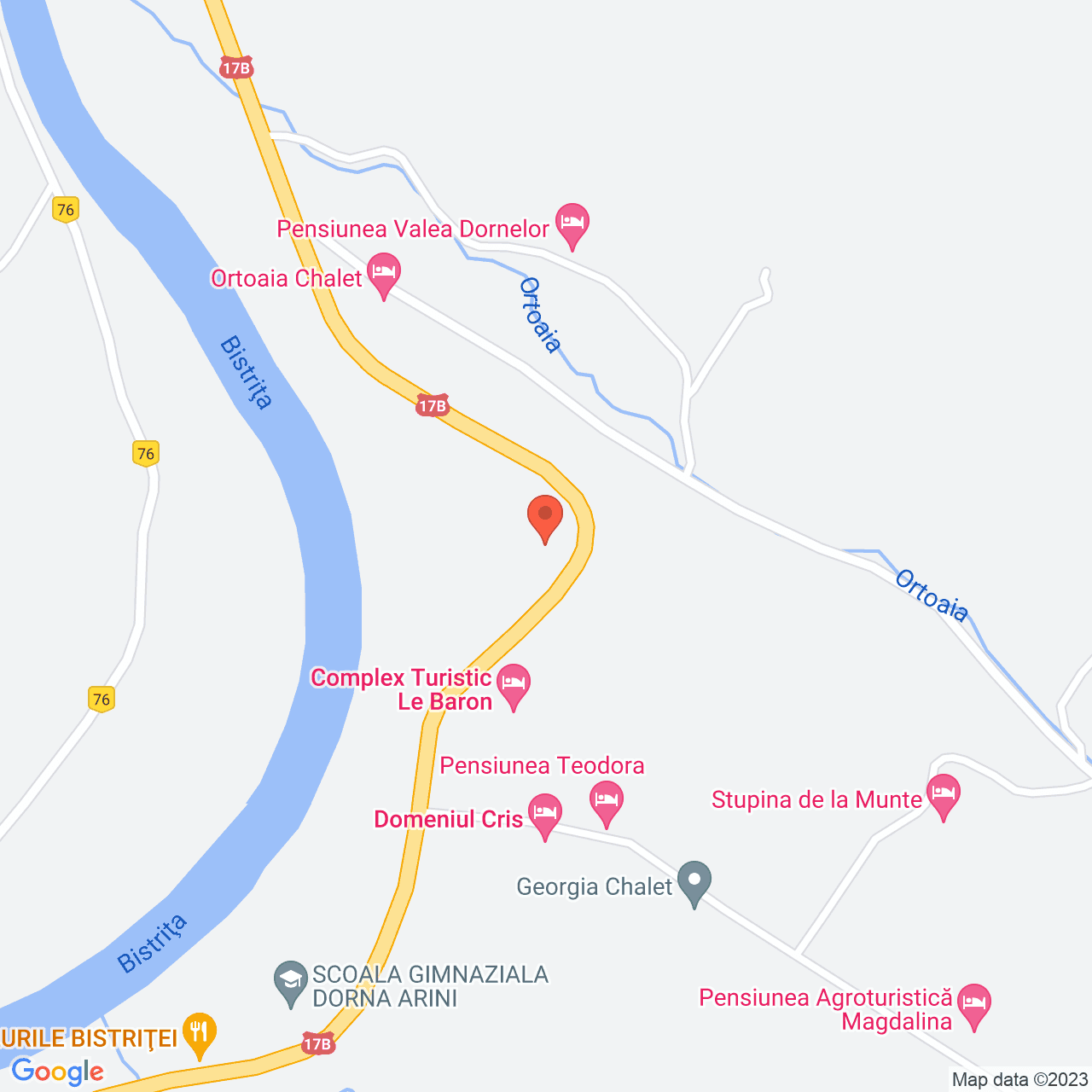 Poza harta streetview, zoom 16, adresa Dorna-Arini, sat Ortoaia, nr. 76, , judetul