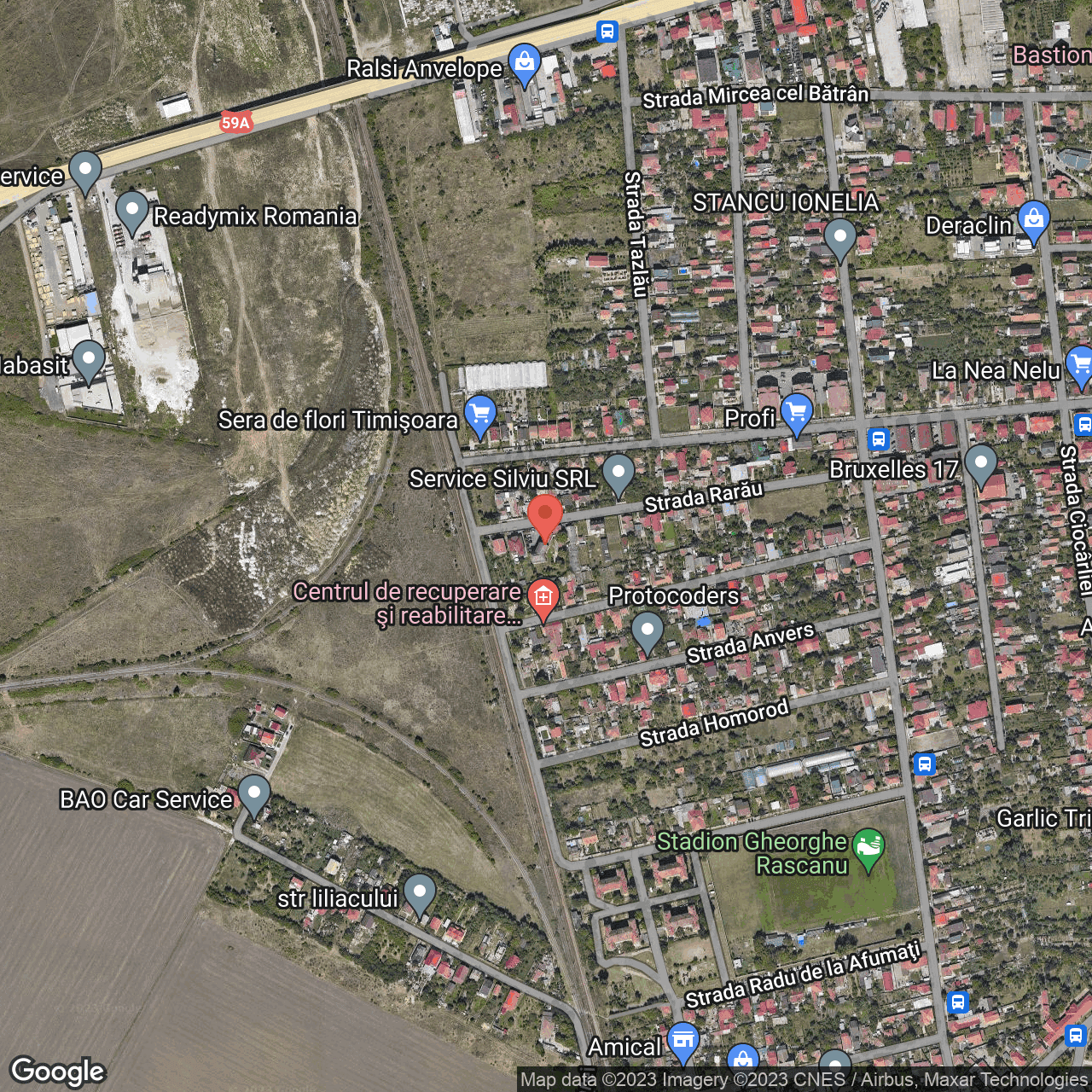 Poza harta hybrid, zoom 16, adresa Rarau 13 Timisoara, , judetul