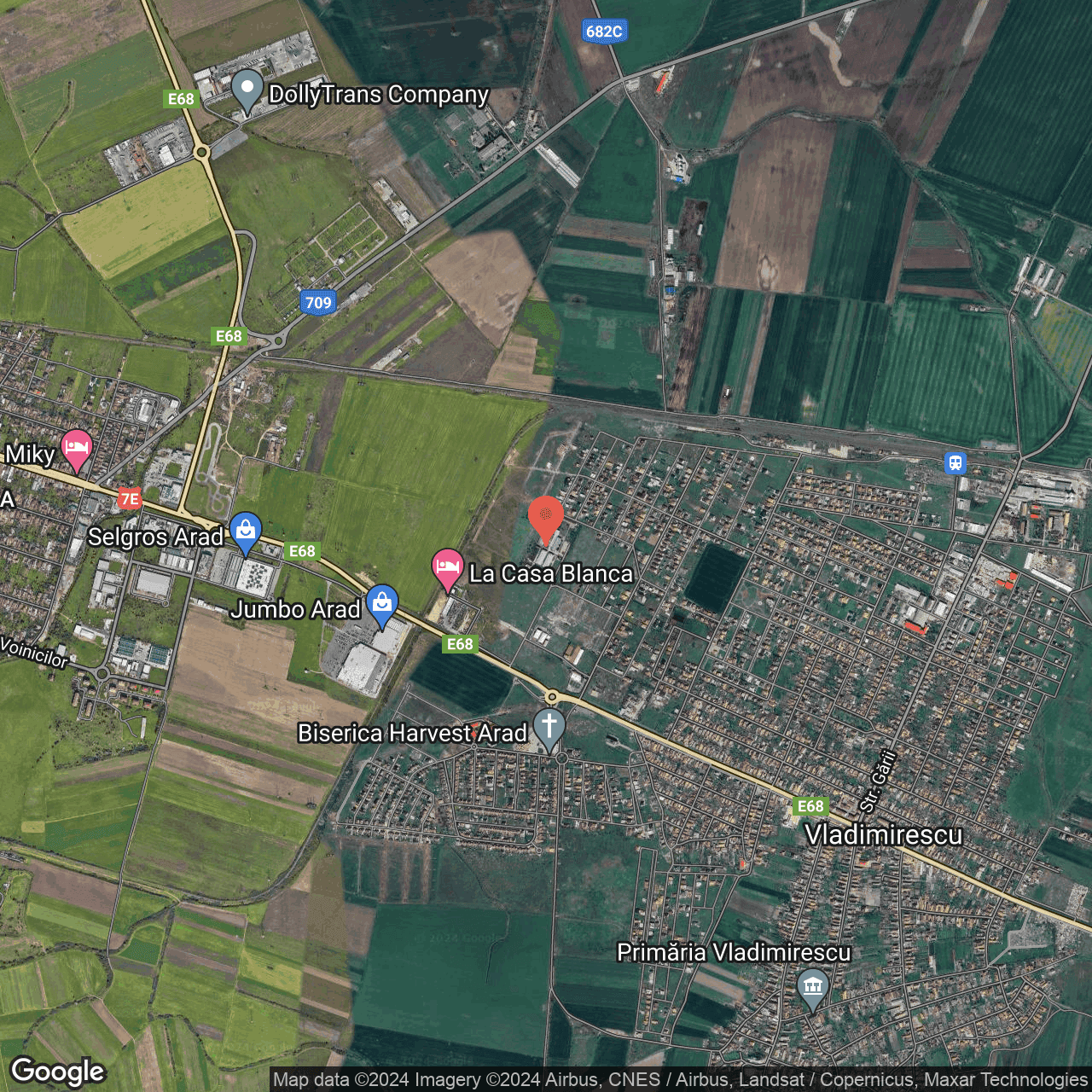 Poza harta hybrid, zoom 14, adresa Vladimirescu, str.Praga, nr.7 Arad, , judetul