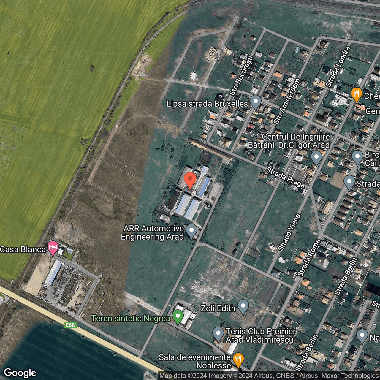 Poza harta hybrid, zoom 16, adresa Vladimirescu, str.Praga, nr.7 Arad, , judetul