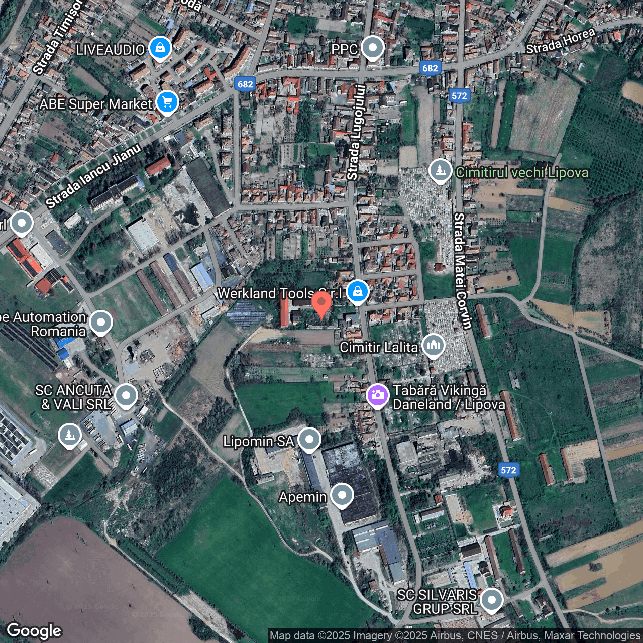 Poza harta hybrid, zoom 16, adresa Lipova, str. Lugojului nr.6, , judetul