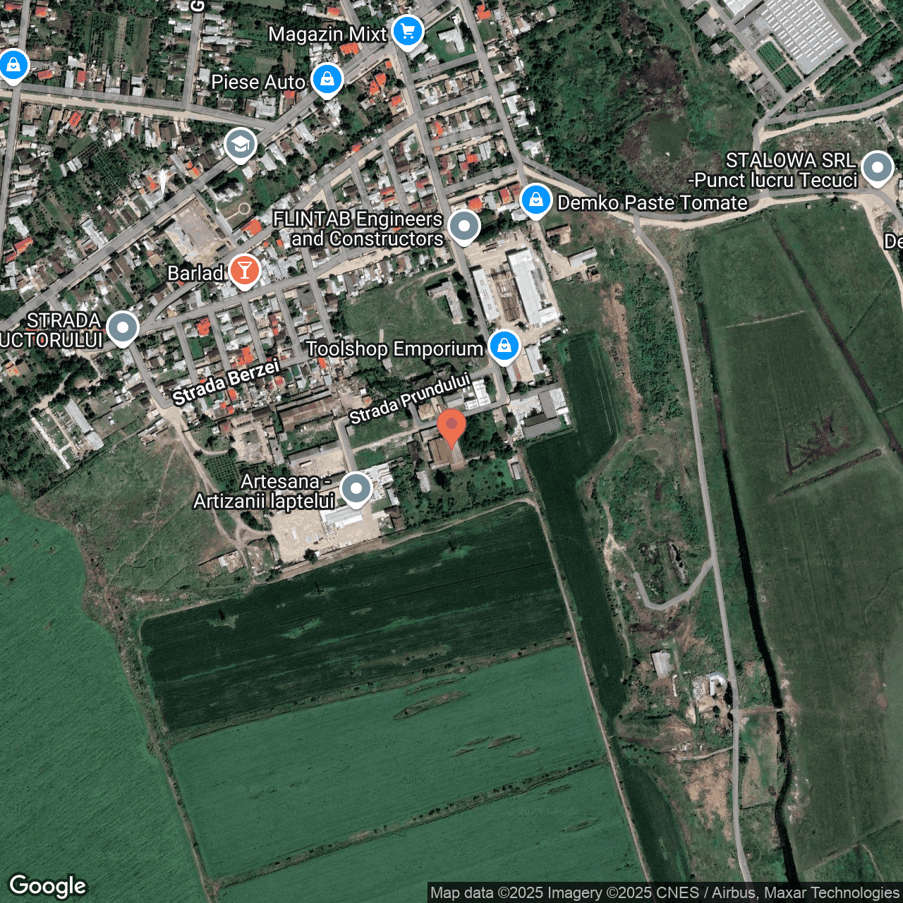 Poza harta hybrid, zoom 16, adresa Tecuci, Str Prundului Nr 27, , judetul