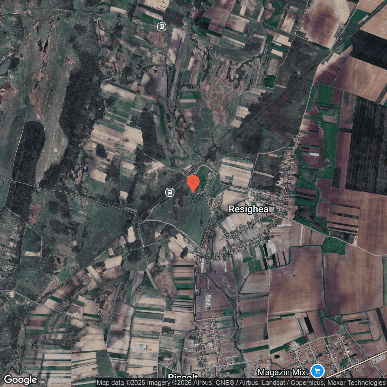 Poza harta hybrid, zoom 14, adresa Resighea Piscolt Satu Mare, , judetul